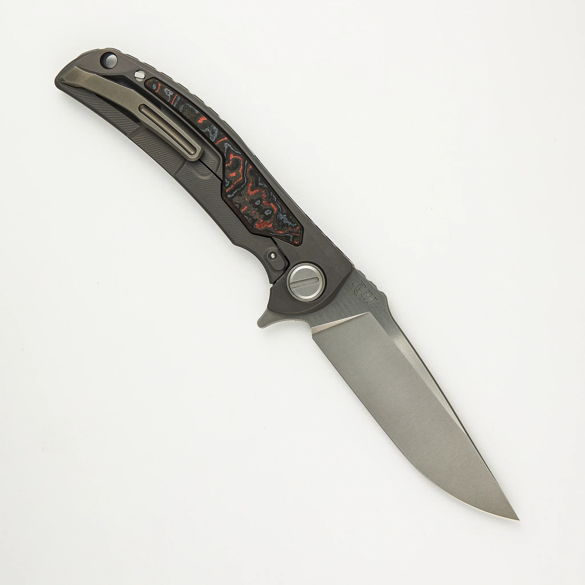 "Limited Edition" Molten Overkill - MagnaCut Blade - Titanium Handle W/ Lava & Ash CarboTi Inlays - SRRBS (RJ Martin Design) - Image 2