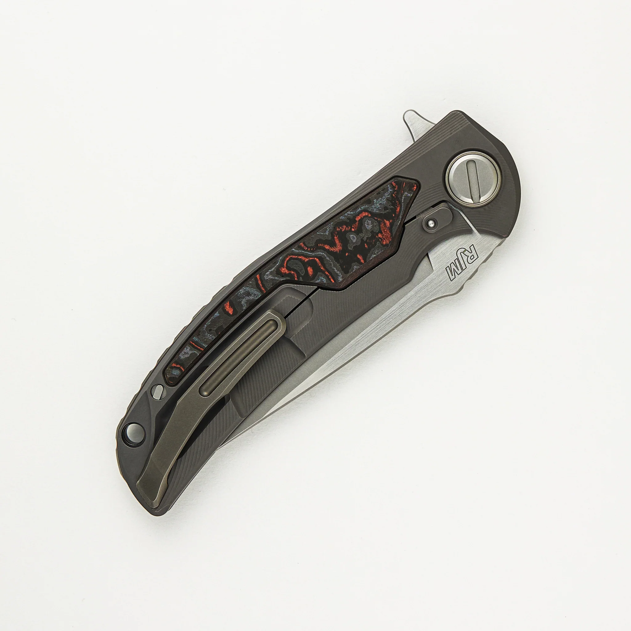 "Limited Edition" Molten Overkill - MagnaCut Blade - Titanium Handle W/ Lava & Ash CarboTi Inlays - SRRBS (RJ Martin Design) - Image 4