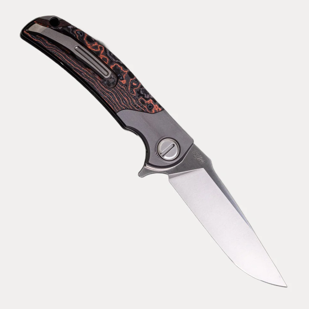 "Limited Edition" RQ36 – Titanium-Lava & Ash CarboTi Handle – S110V Blade – SRRBS (RJ Martin Design) - Image 2