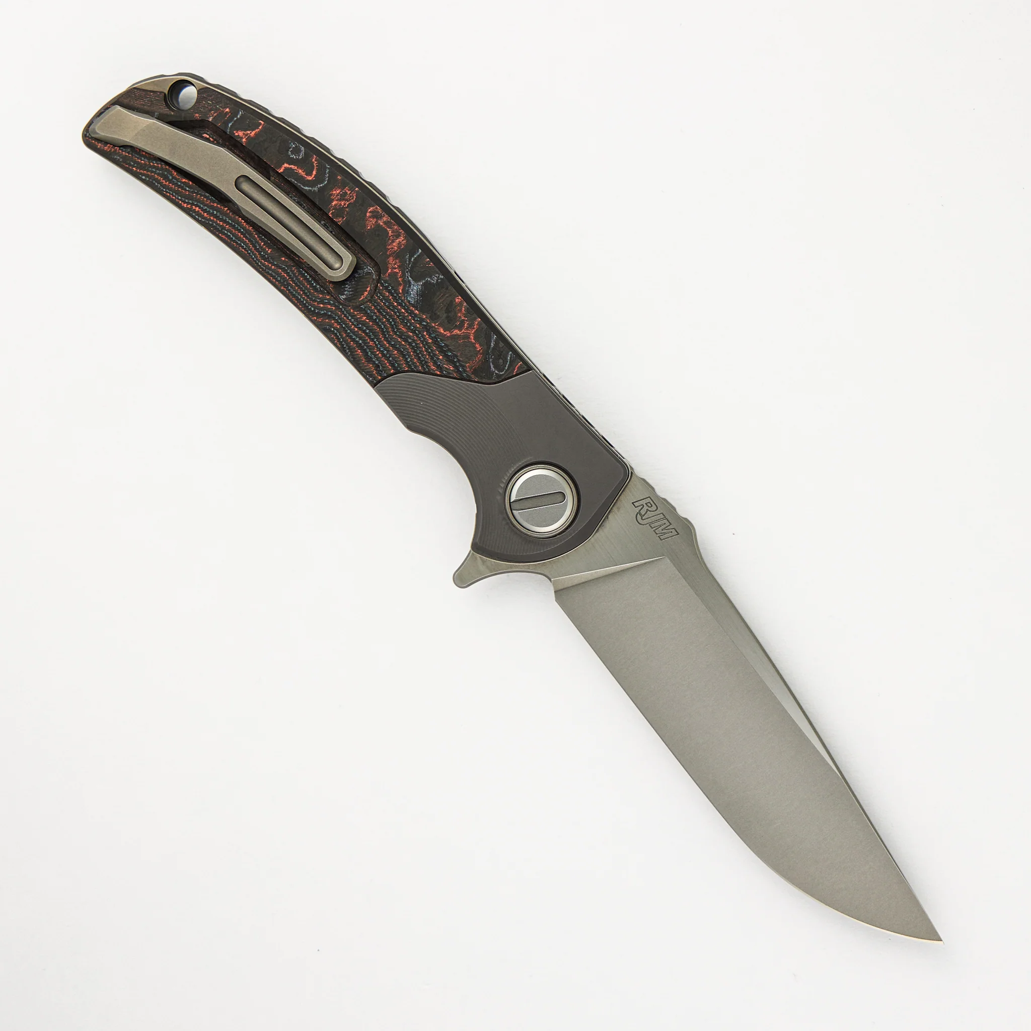 "Limited Edition" RQ36 β Titanium/Lava & Ash CarboTi Handle β S110V Blade β SRRBS (RJ Martin Design) - Image 2