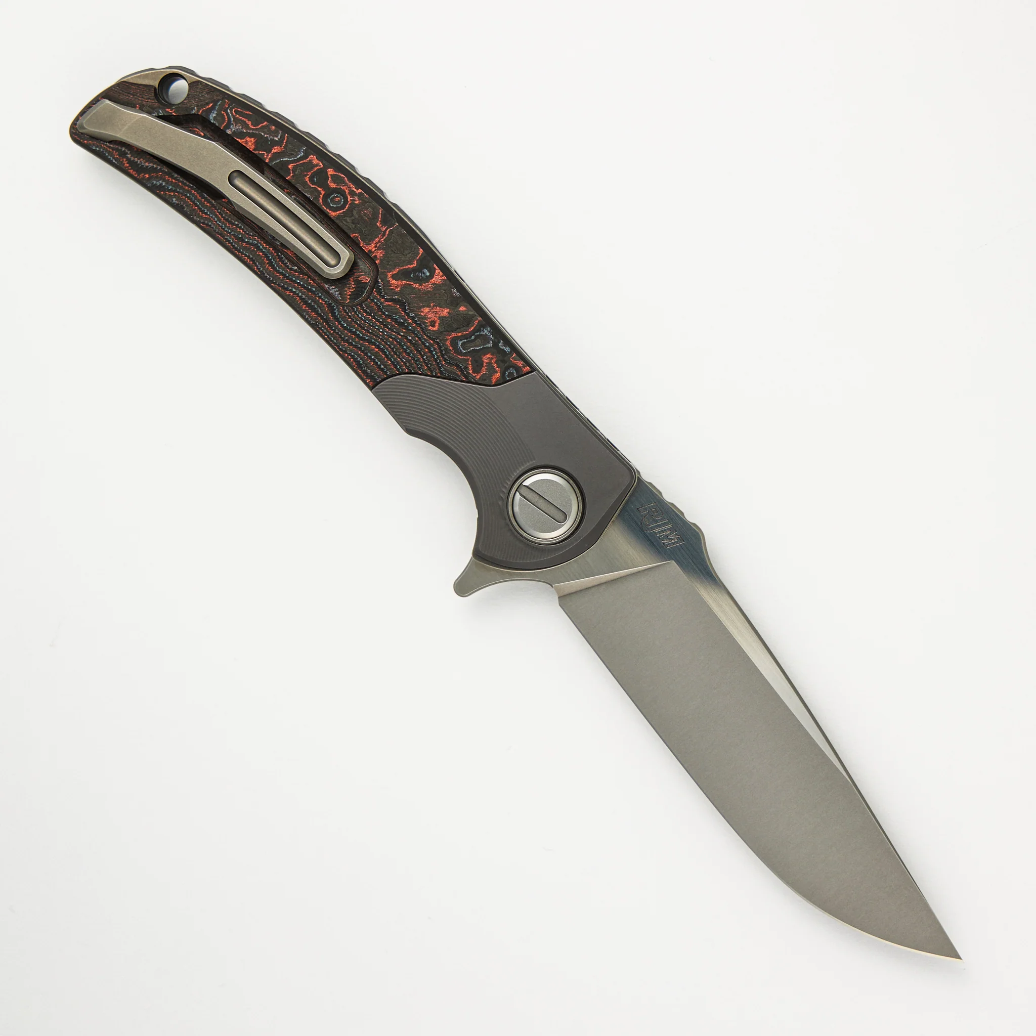 "Limited Edition" RQ36 β Titanium/Lava & Ash CarboTi Handle β S110V Blade β SRRBS (RJ Martin Design) - Image 2