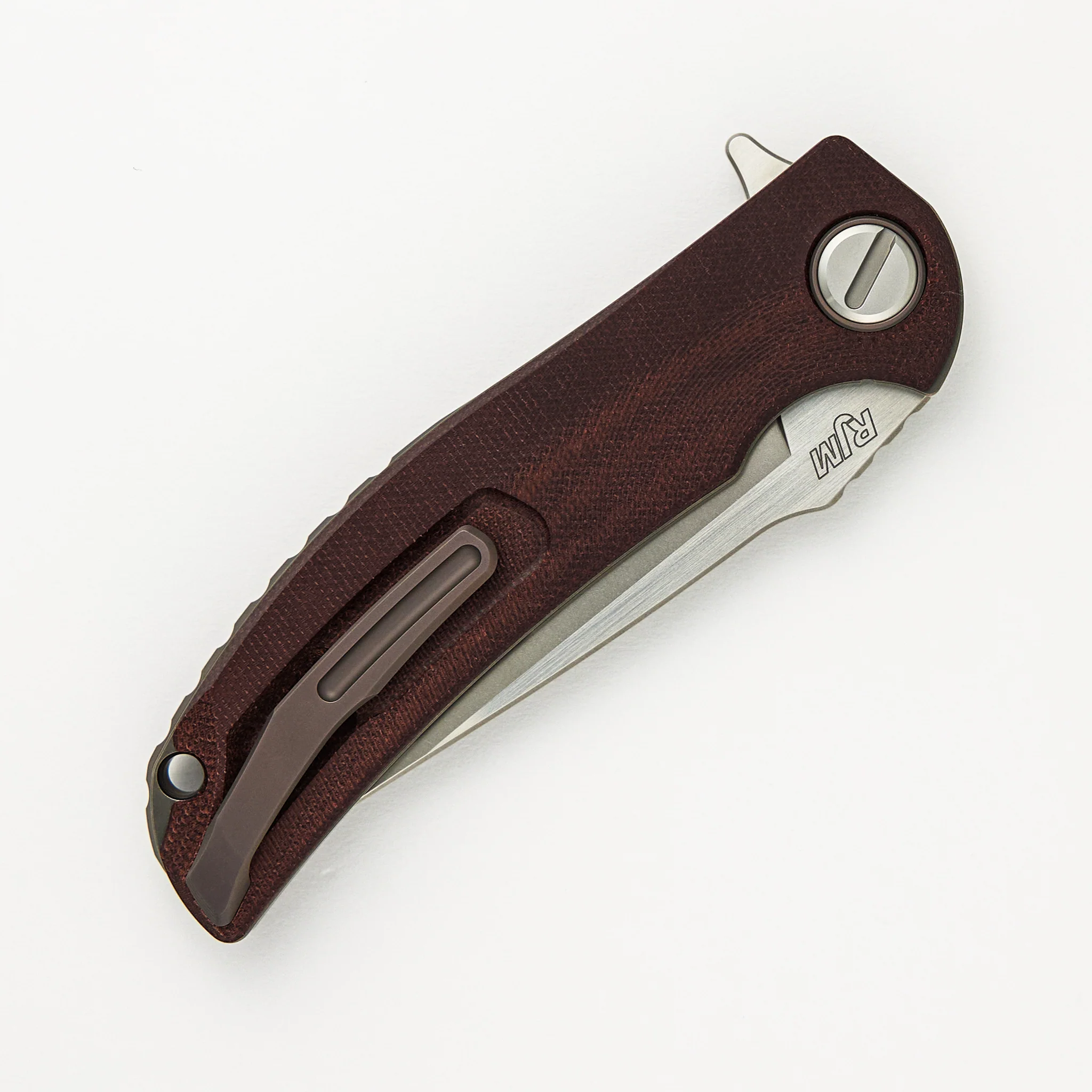 "Limited Edition" Soft Overkill - M398 Blade - Maroon Canvas Micarta Handle - RBS (RJ Martin Design) - Image 4