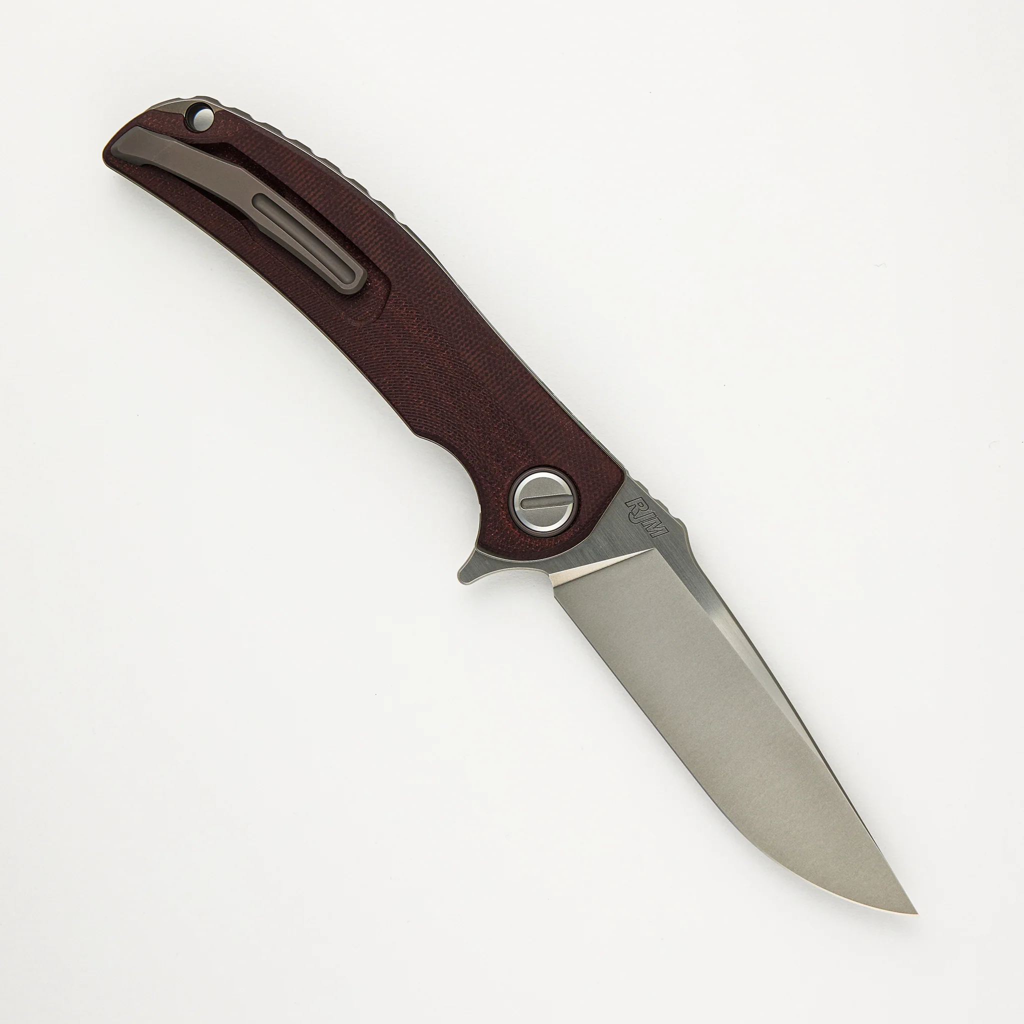 "Limited Edition" Soft Overkill - M398 Blade - Maroon Canvas Micarta Handle - SRRBS (RJ Martin Design) - Image 2