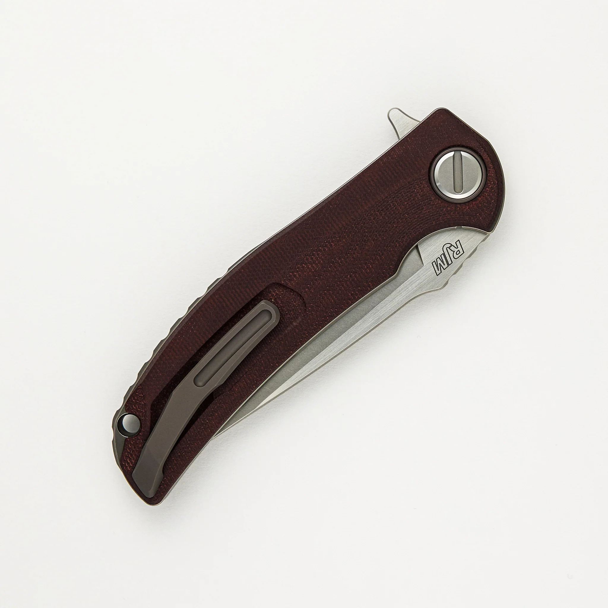 "Limited Edition" Soft Overkill - M398 Blade - Maroon Canvas Micarta Handle - SRRBS (RJ Martin Design) - Image 4