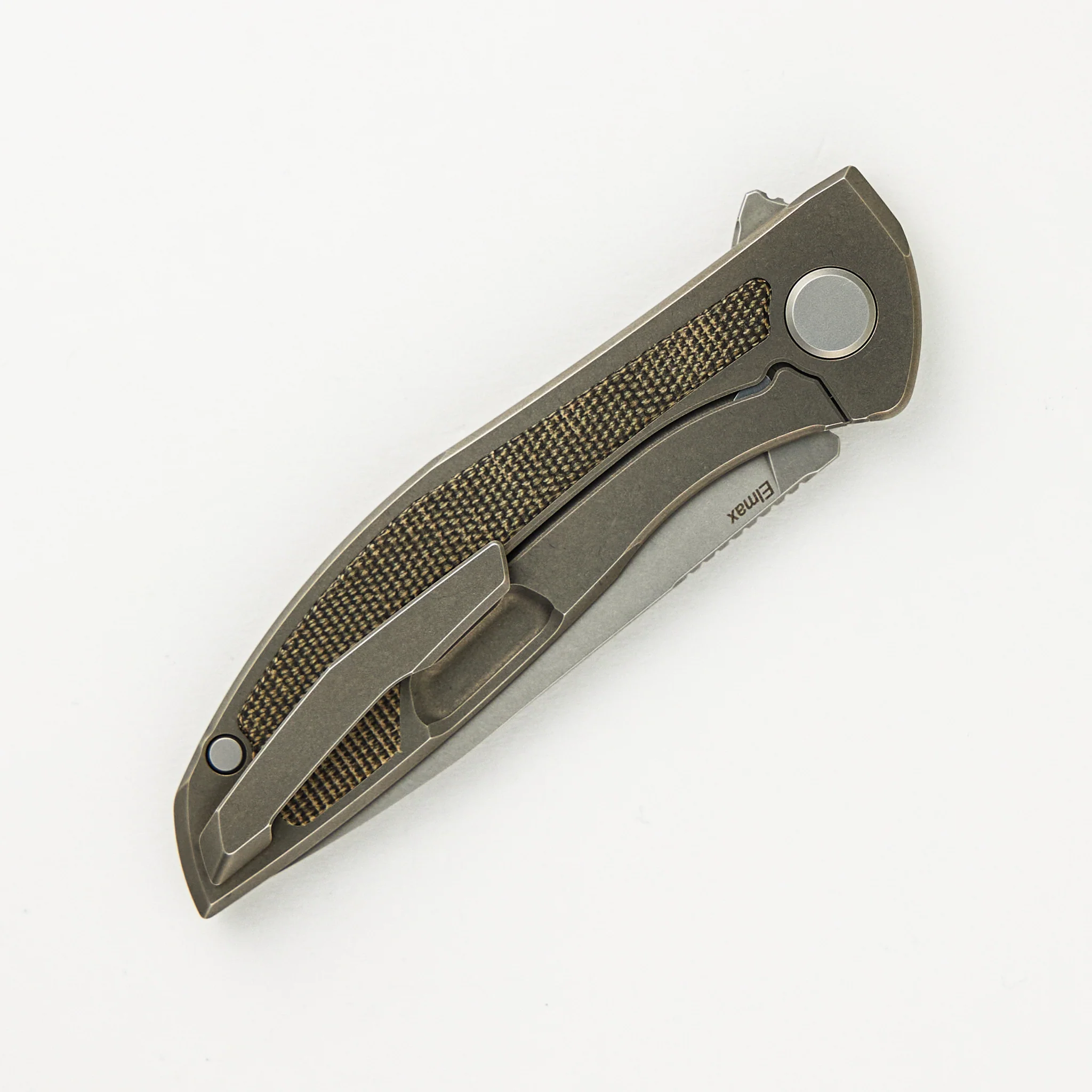 NeOn NL - Elmax Blade - Titanium/Green Canvas Micarta Handle - MRBS - Image 4