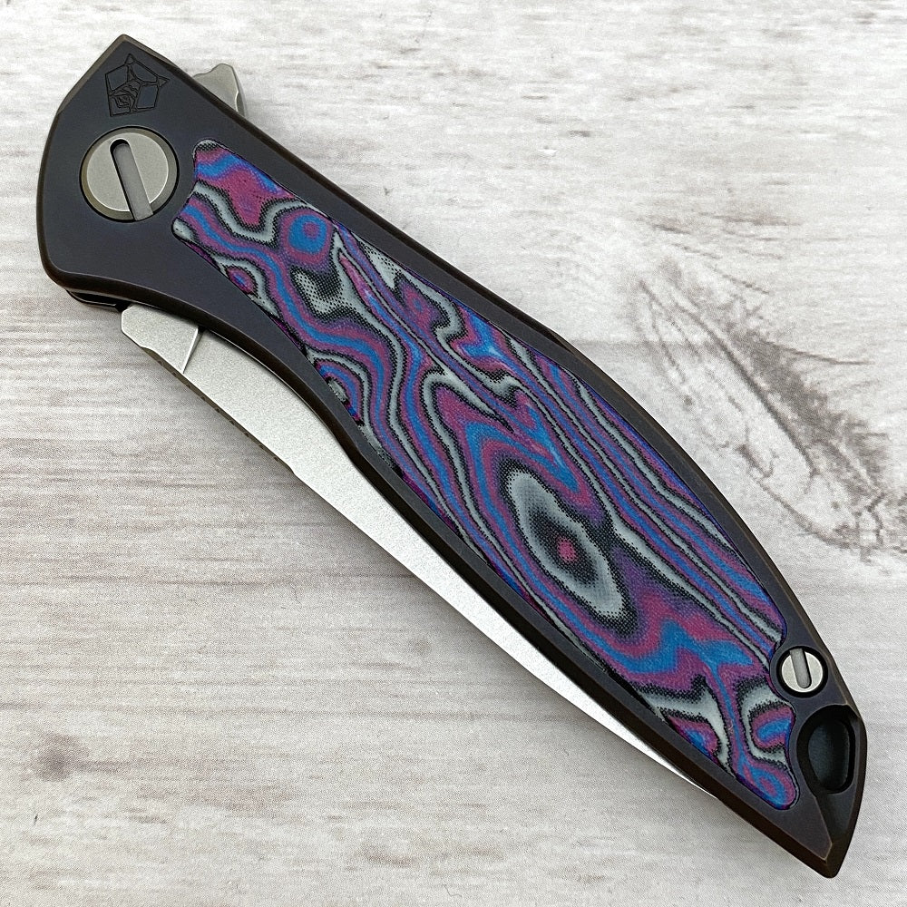 NeOn NL – ELMAX BLADE – TITANIUM HANDLE W- PURPLE MICARTA INLAY – MRBS - Image 4