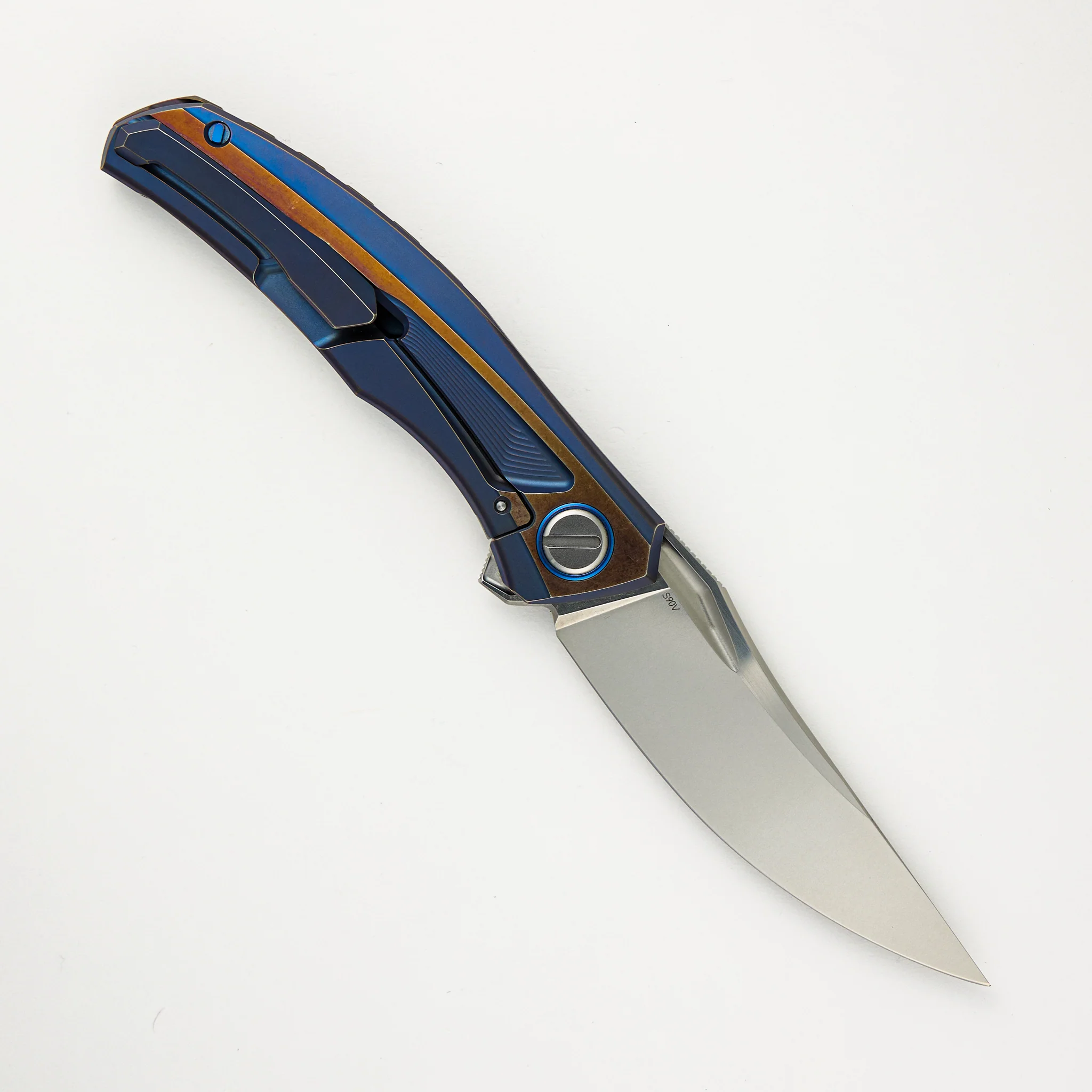 Quantum Custom Division - Blue/Bronze Titanium Handle - S90V Blade - RBS - Image 2