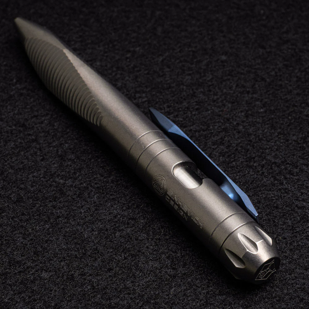 Titanium Clip-Action Tool Pen – Stonewashed (Sinkevich Design) - Image 4