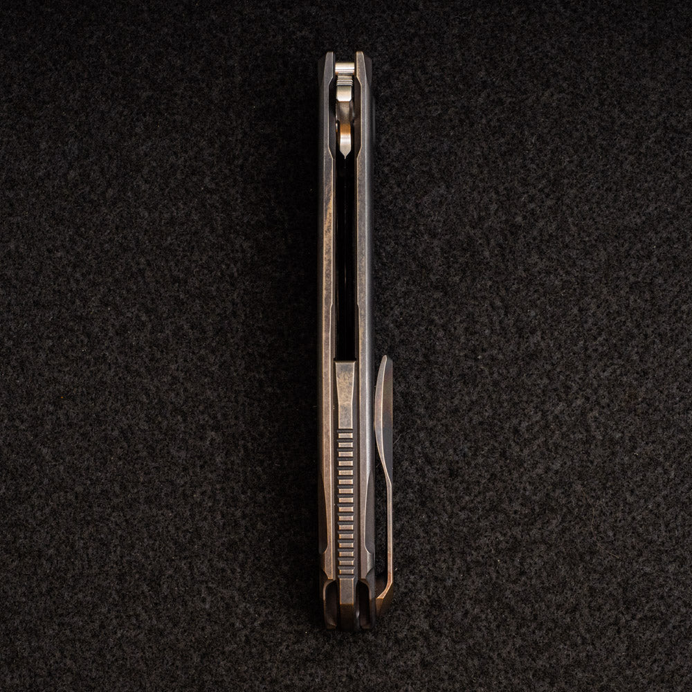 SHIROGOROV - TI2 DESIGN PAISLEY ETCH F95 – M390 BLADE – TITANIUM HANDLE – MRBS - Image 8