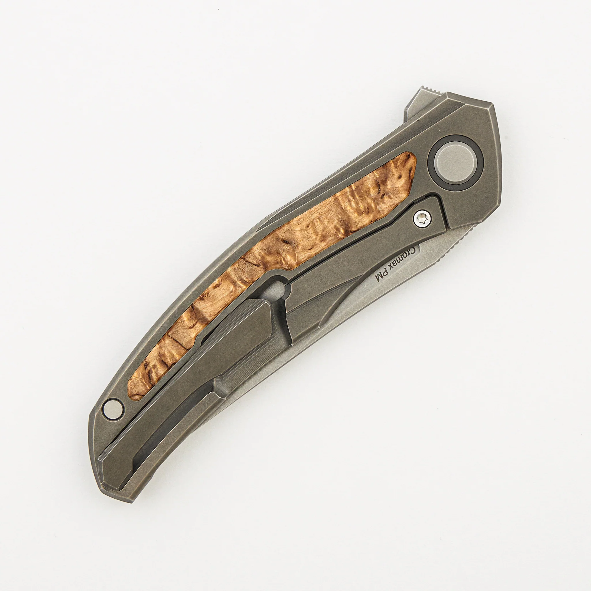 Ursus Quantum - Cromax PM Blade - Titanium Handle - Curly Birch Inlay - MRBS - Image 18