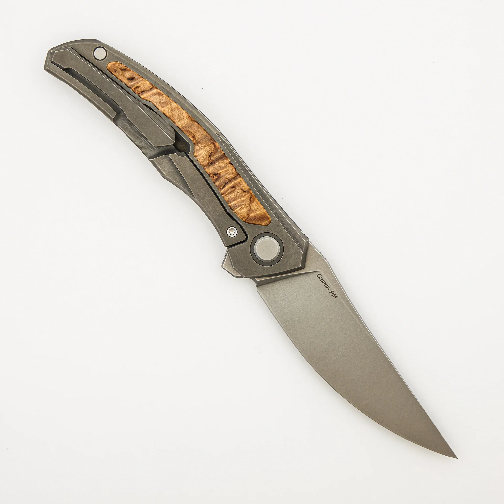 Ursus Quantum - Cromax PM Blade - Titanium Handle - Curly Birch Inlay - MRBS - Image 9