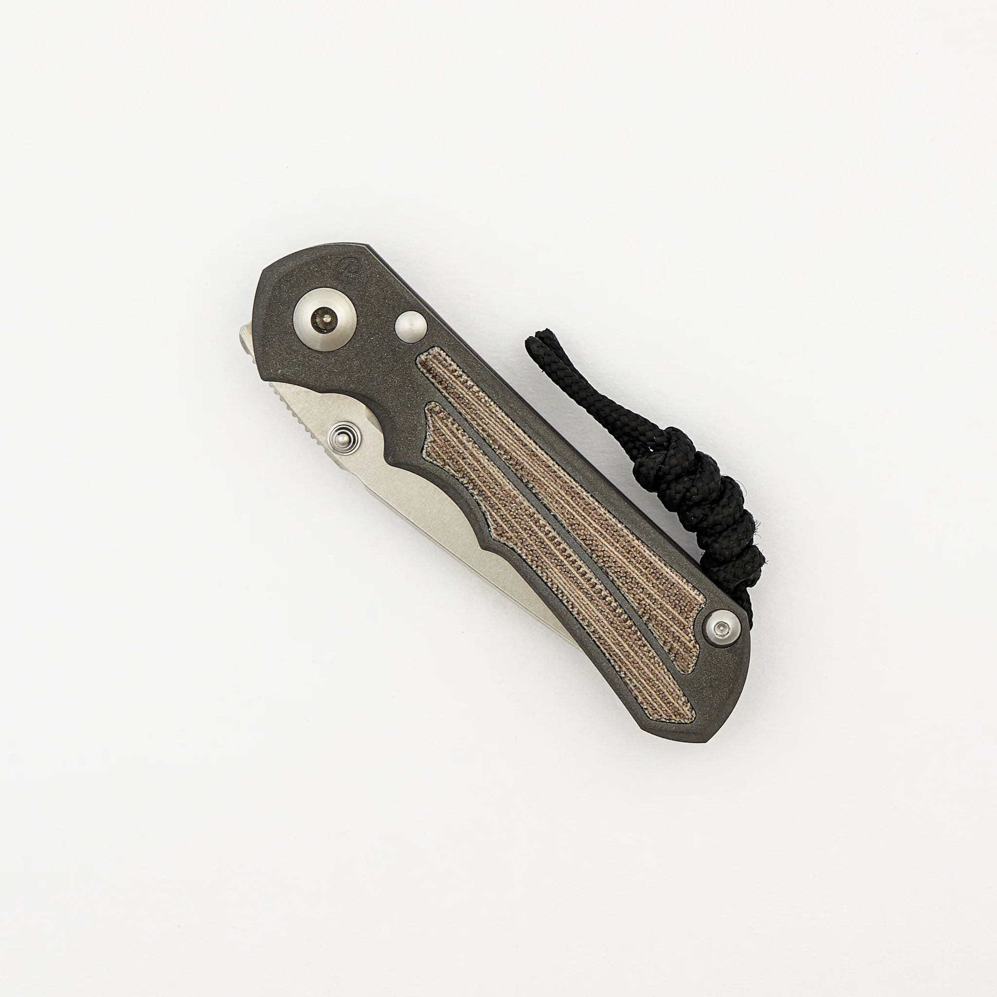 Small Inkosi - Natural Canvas Micarta Inlays - Tanto CPM S45VN Blade - Image 3