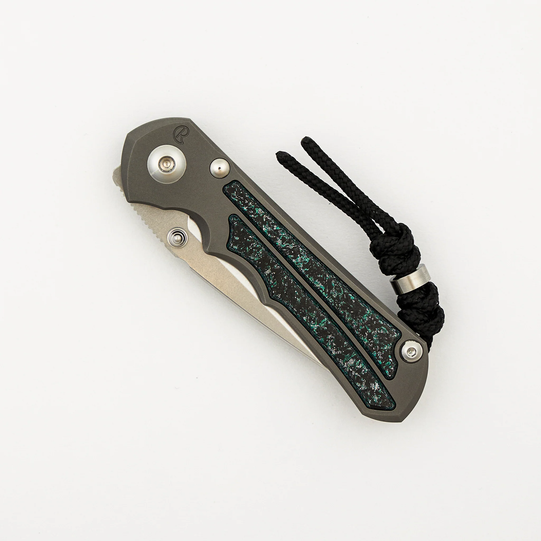 Small Inkosi - Teal Magnetic CarboTi Inlay - Drop Point CPM MagnaCut Blade - MIM Clip - 2025 R1 Invitational - Image 3