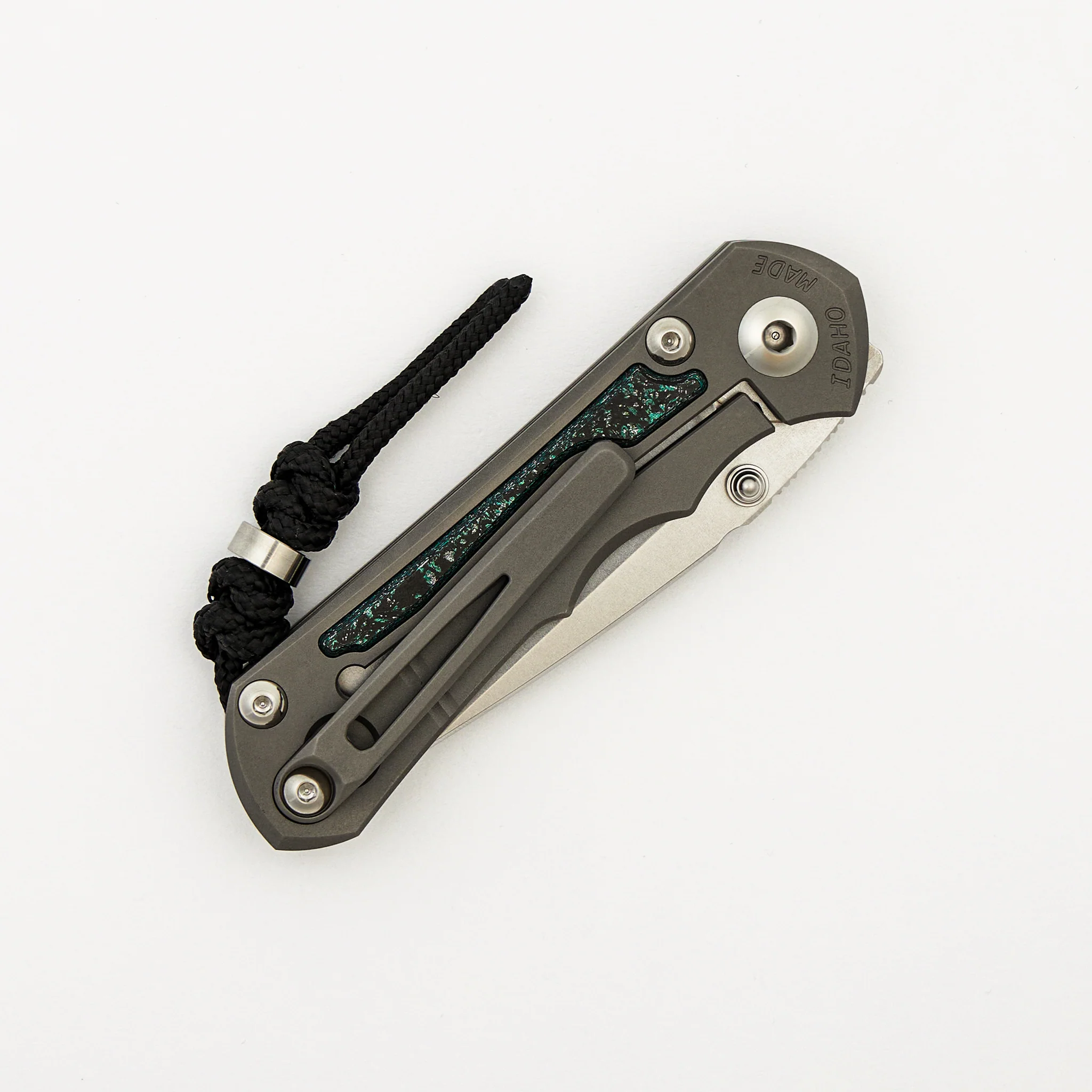 Small Inkosi - Teal Magnetic CarboTi Inlay - Drop Point CPM MagnaCut Blade - MIM Clip - 2025 R1 Invitational - Image 4