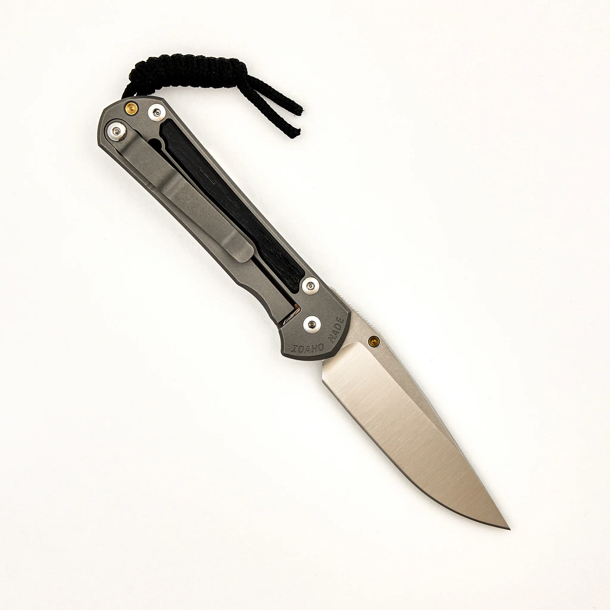 Small Sebenza 31 - Bog Oak Inlay - Drop Point Polished CPM MagnaCut Blade - Gold Single Thumb Lug - Image 65