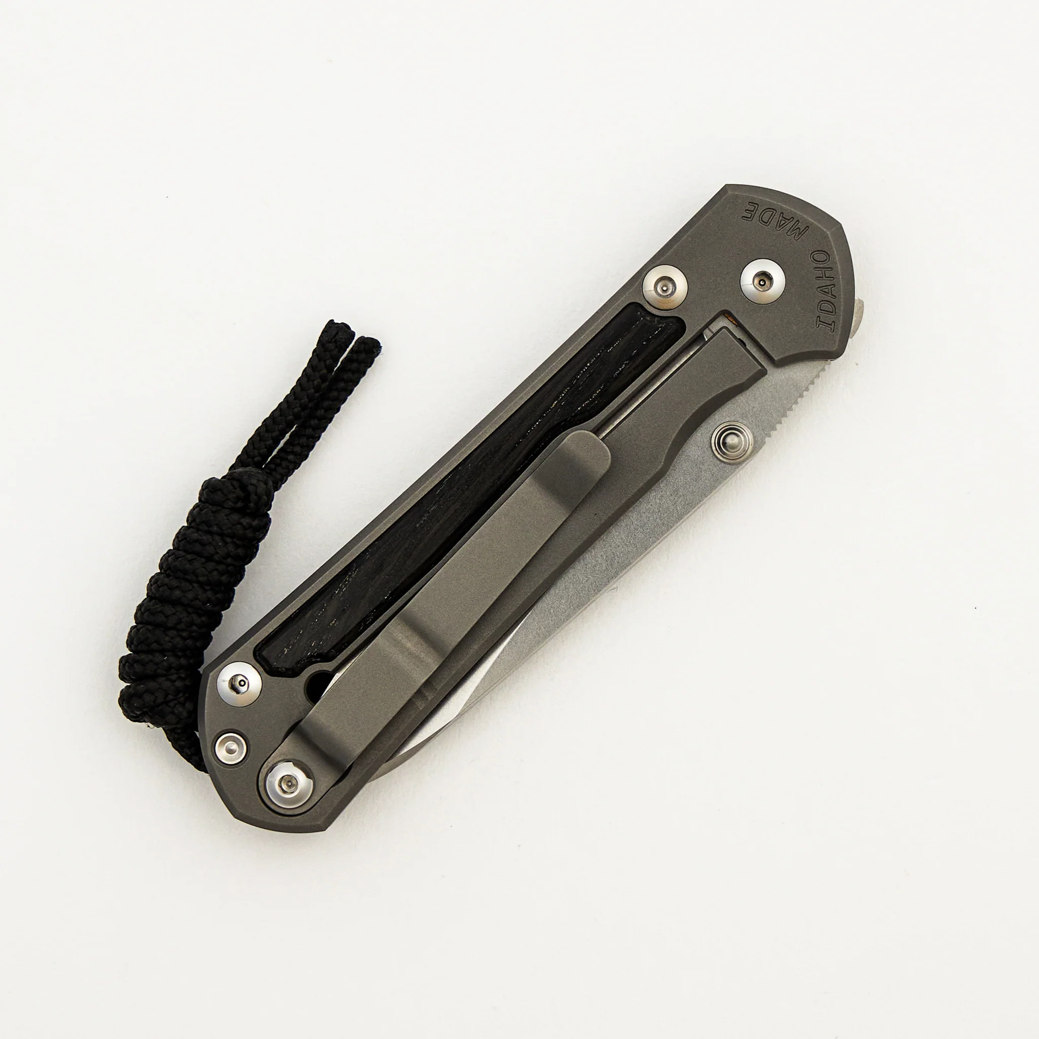 Small Sebenza 31 Bog Oak Inlay - Insingo CPM MagnaCut Blade - Silver Double Thumb Lugs - Image 11