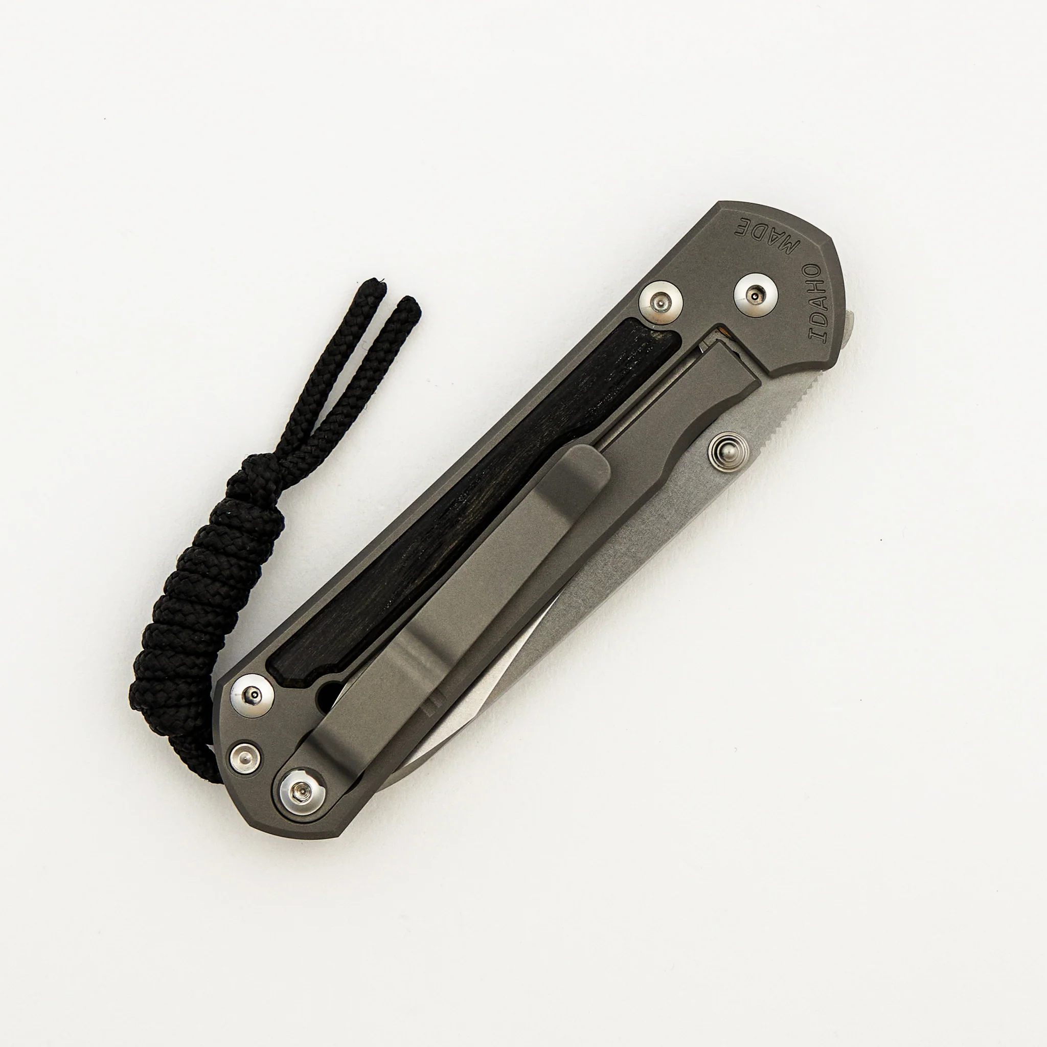 Small Sebenza 31 Bog Oak Inlay - Insingo CPM MagnaCut Blade - Silver Double Thumb Lugs - Image 18