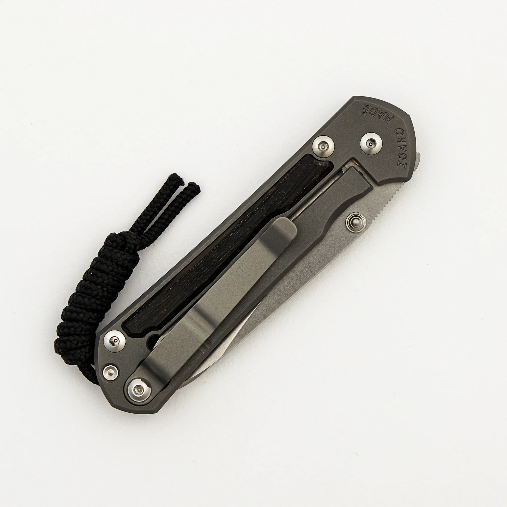 Small Sebenza 31 Bog Oak Inlay - Insingo CPM MagnaCut Blade - Silver Double Thumb Lugs - Image 25