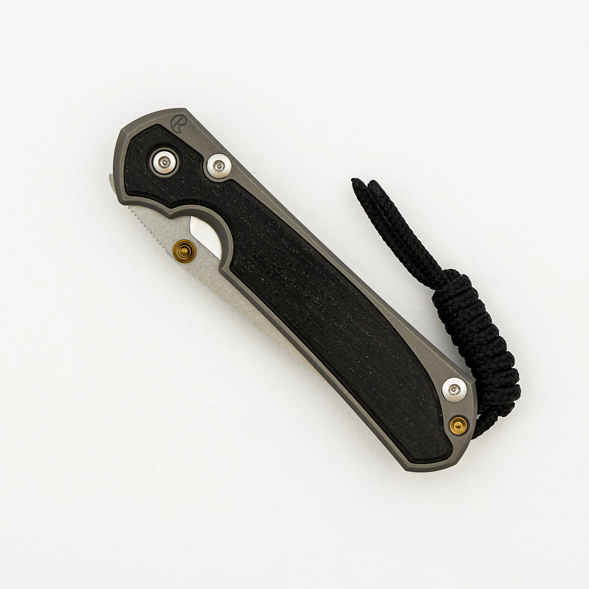 Small Sebenza 31 - Bog Oak Inlay - Tanto CPM MagnaCut Blade - Gold Double Thumb Lugs - Image 17