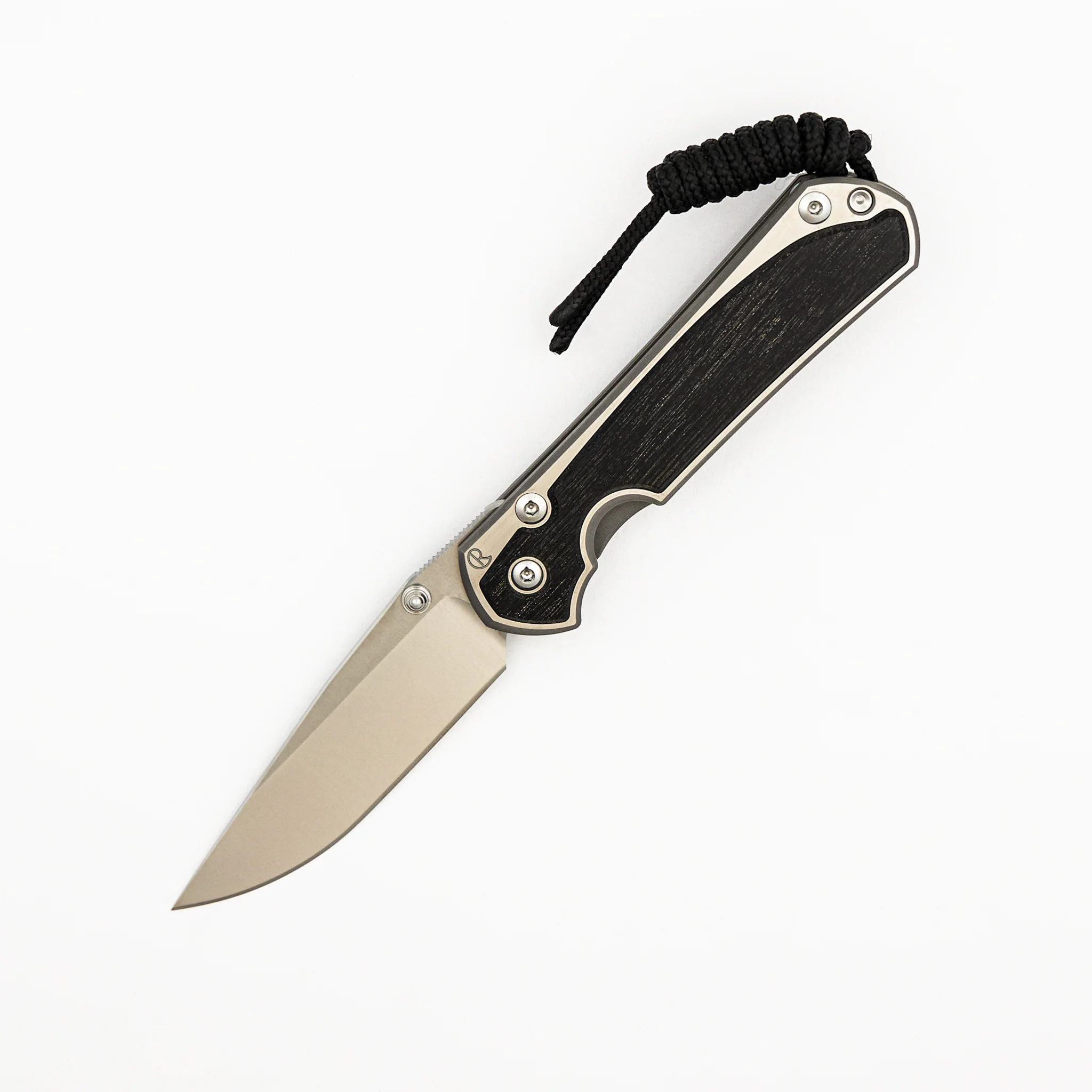 Small Sebenza 31 - Bog Oak Inlay W/ Polished Handle - Drop Point Polished CPM MagnaCut Blade - Silver Double Thumb Lugs
