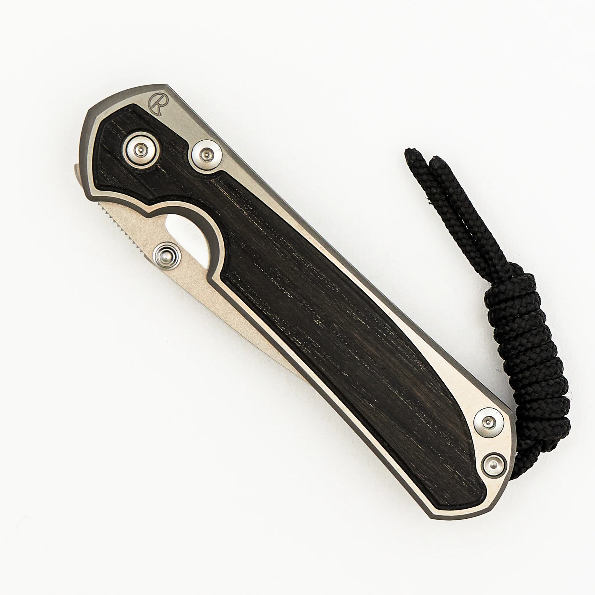 Small Sebenza 31 - Bog Oak Inlay W/ Polished Handle - Drop Point Polished CPM MagnaCut Blade - Silver Double Thumb Lugs - Image 10