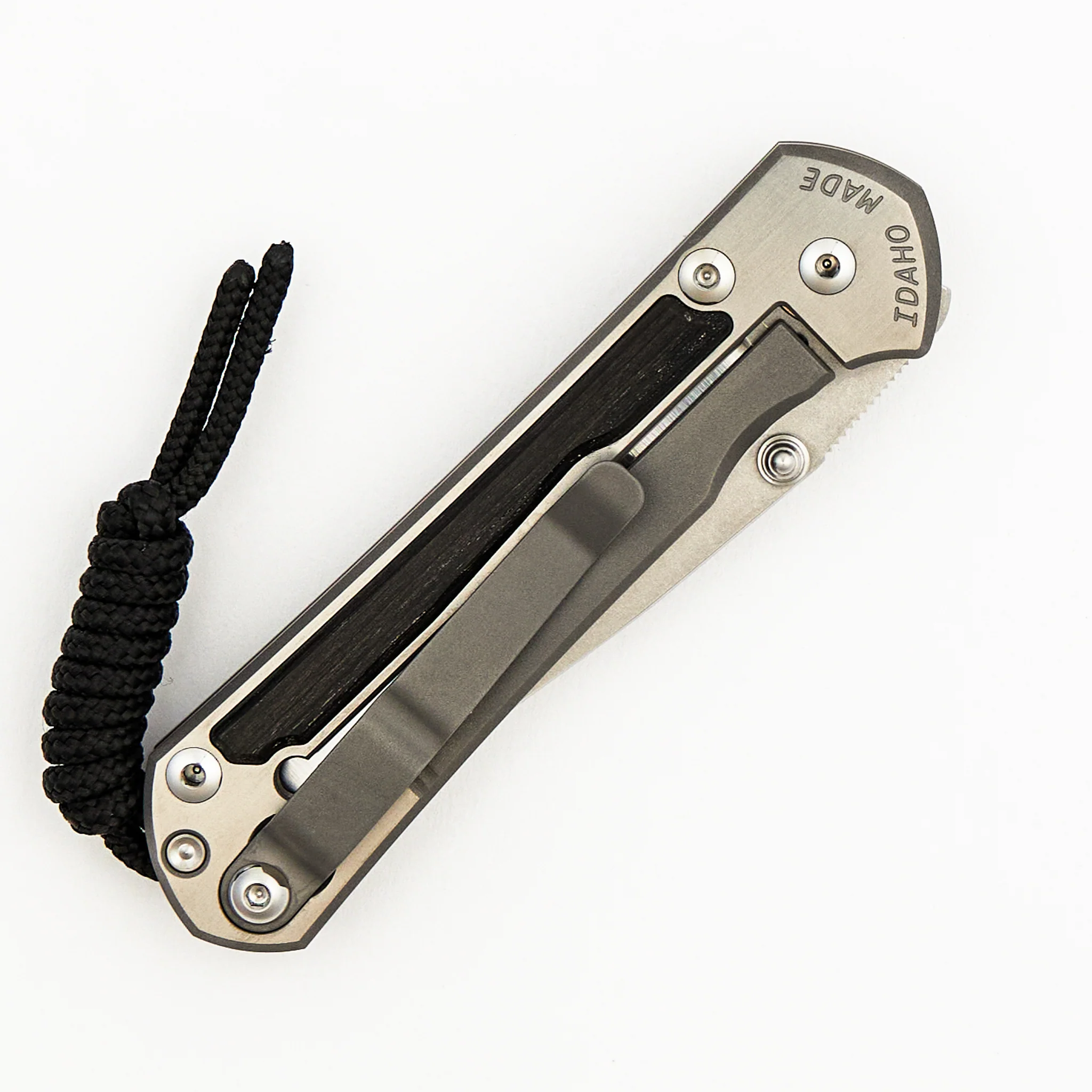 Small Sebenza 31 - Bog Oak Inlay W/ Polished Handle - Drop Point Polished CPM MagnaCut Blade - Silver Double Thumb Lugs - Image 11