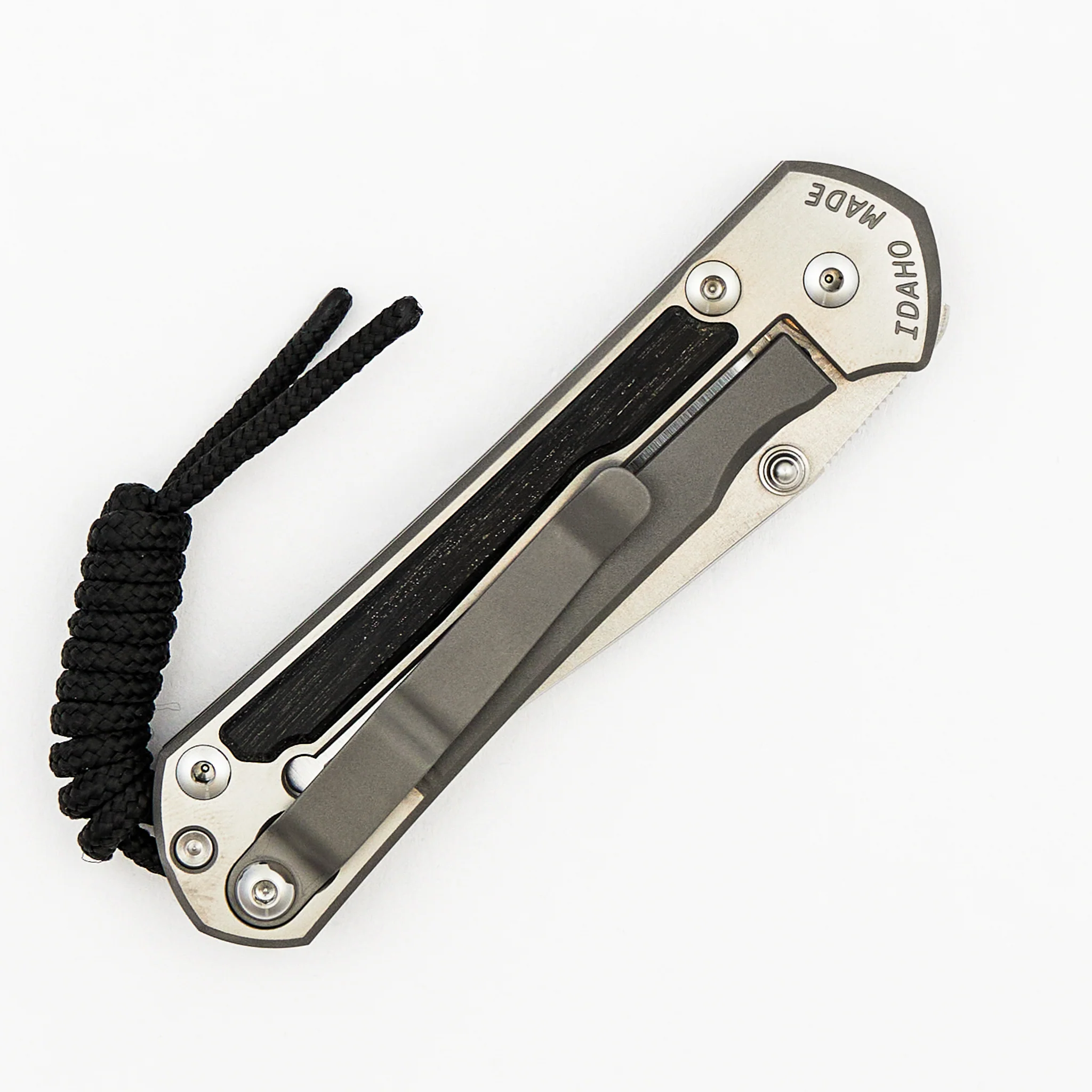 Small Sebenza 31 - Bog Oak Inlay W/ Polished Handle - Drop Point Polished CPM MagnaCut Blade - Silver Double Thumb Lugs - Image 4