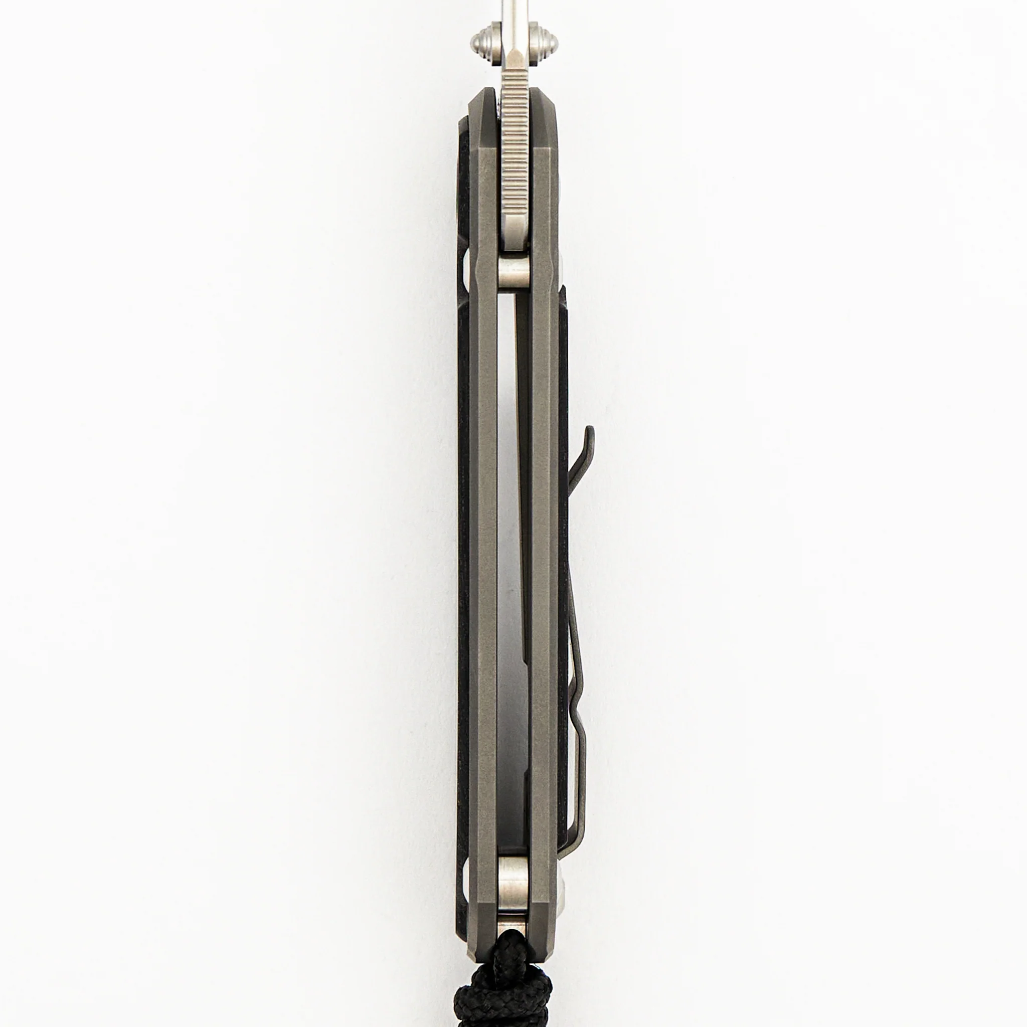 Small Sebenza 31 - Bog Oak Inlay W/ Polished Handle - Drop Point Polished CPM MagnaCut Blade - Silver Double Thumb Lugs - Image 7