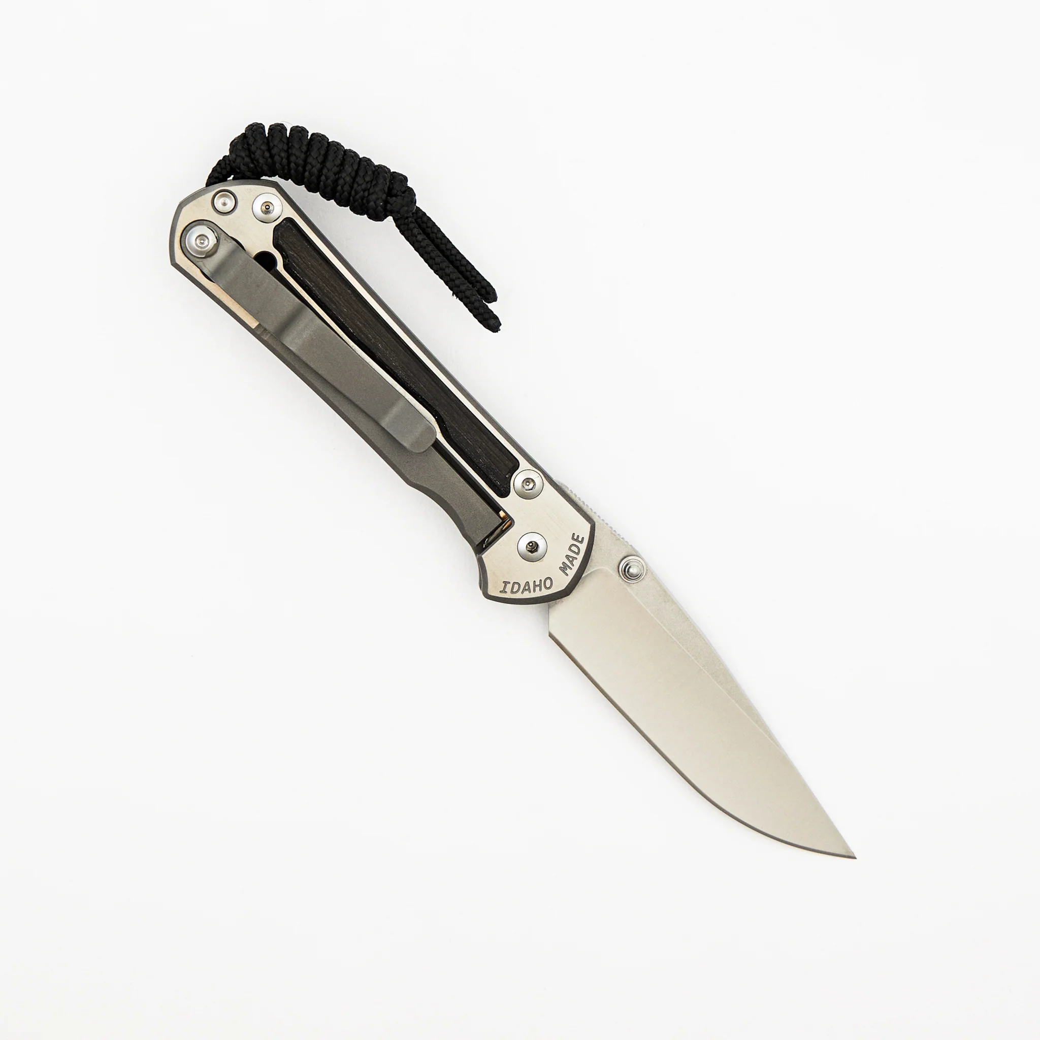 Small Sebenza 31 - Bog Oak Inlay W/ Polished Handle - Drop Point Polished CPM MagnaCut Blade - Silver Double Thumb Lugs - Image 9