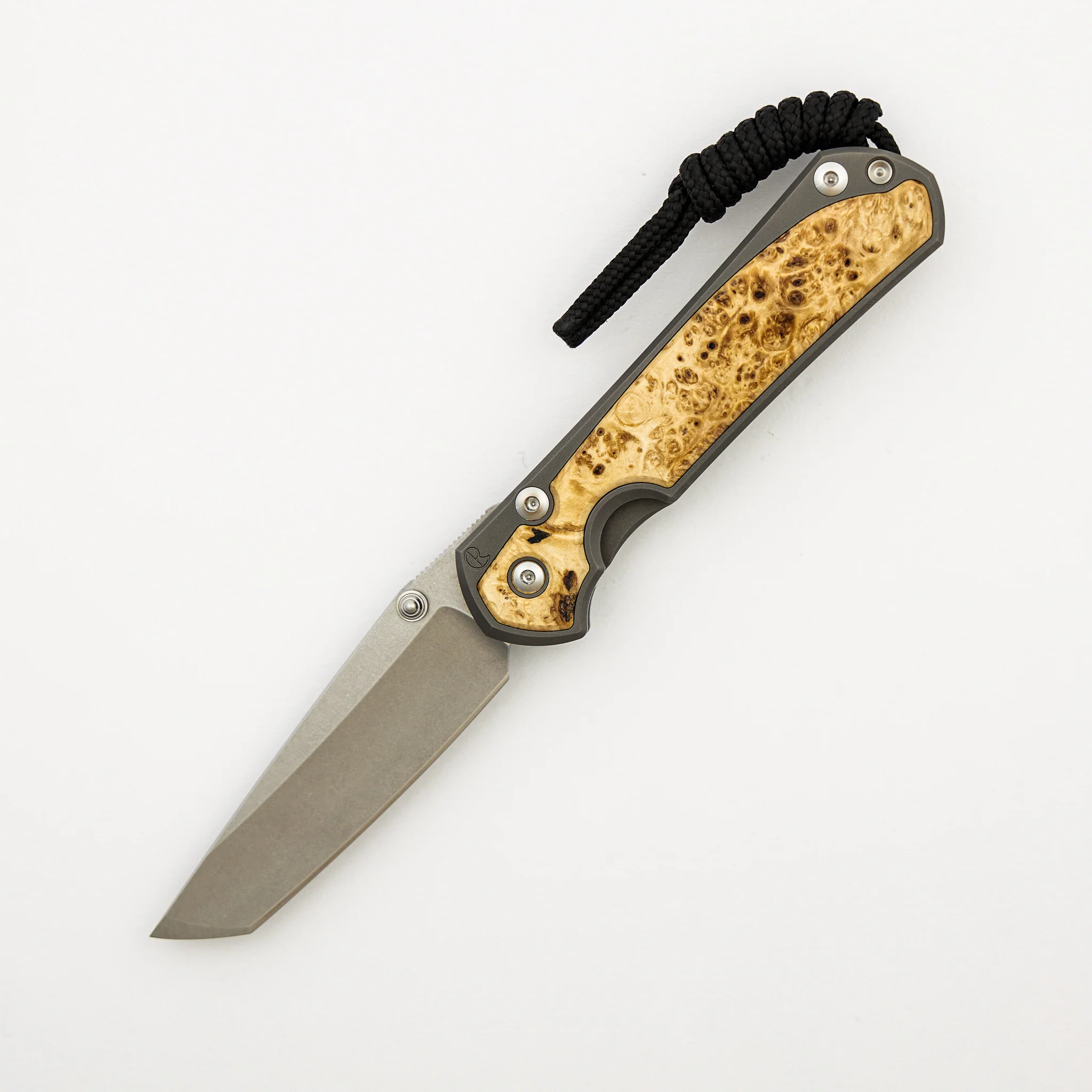 Small Sebenza 31 - Box Elder Inlay - Tanto CPM MagnaCut Blade - Silver Double Thumb Lugs - Image 8
