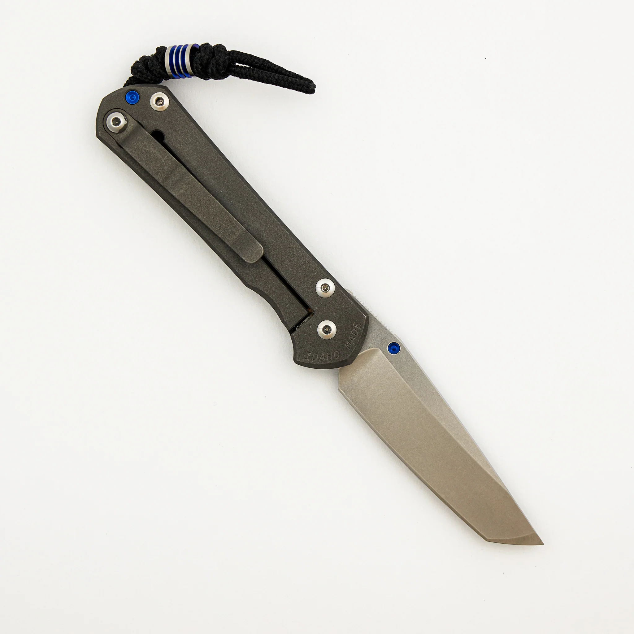 Small Sebenza 31 - Carbon Fiber Front - Tanto CPM MagnaCut Blade - Blue Single Thumb Lug - Image 2