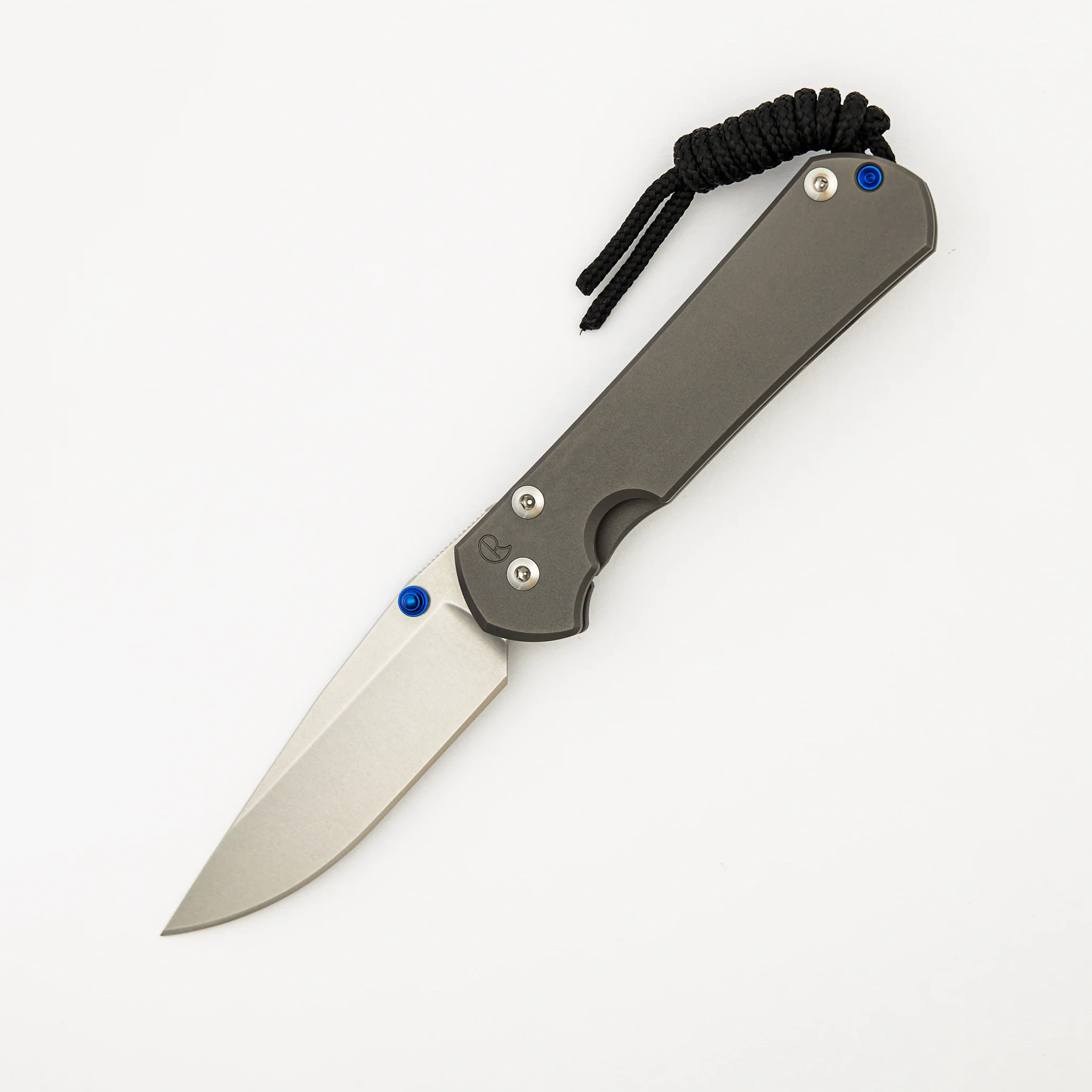 Small Sebenza 31 - Drop Point CPM MagnaCut Blade - Glass Blasted - Blue Double Lugs