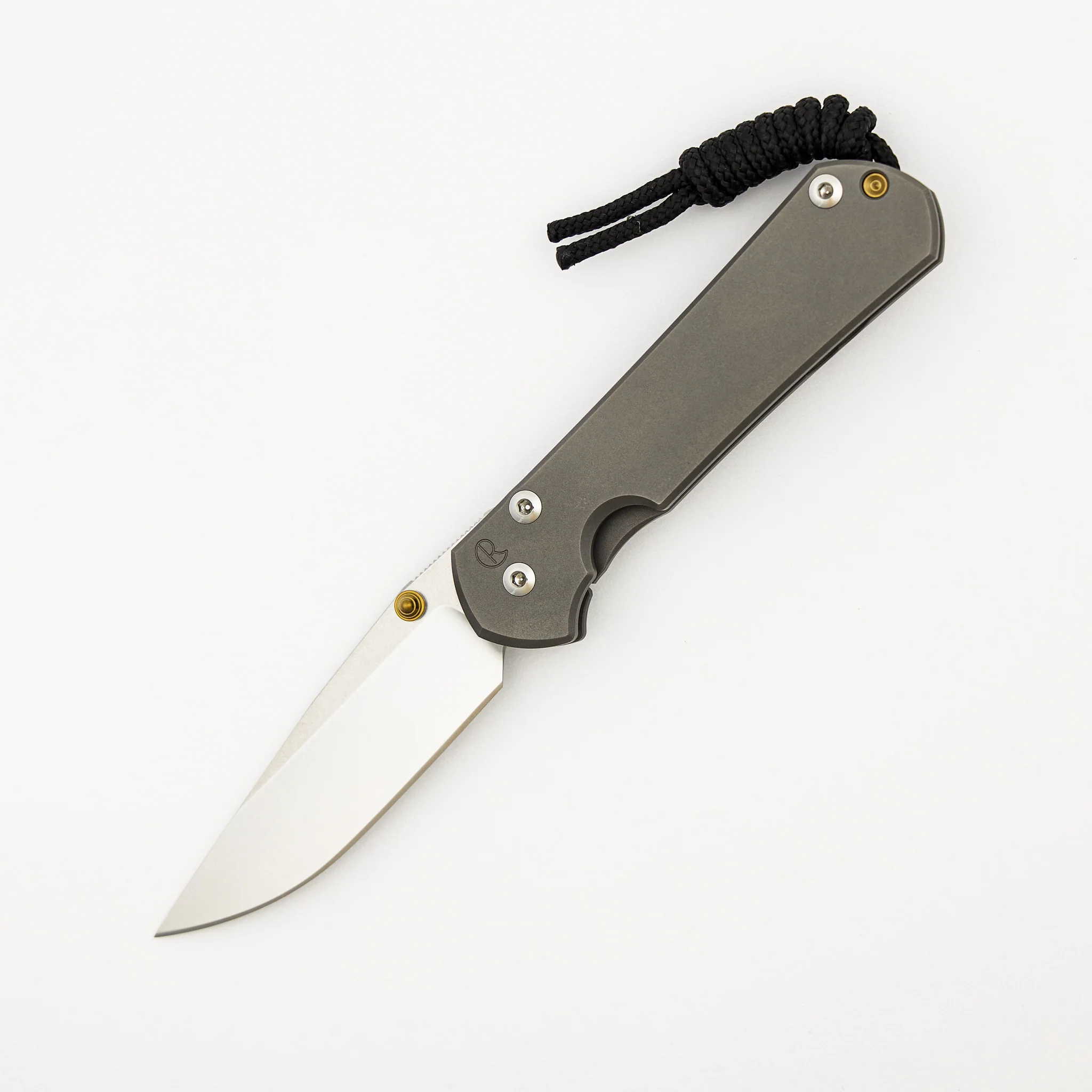 Small Sebenza 31 - Drop Point Polished CPM MagnaCut Blade - Glass Blasted - Gold Double Lugs