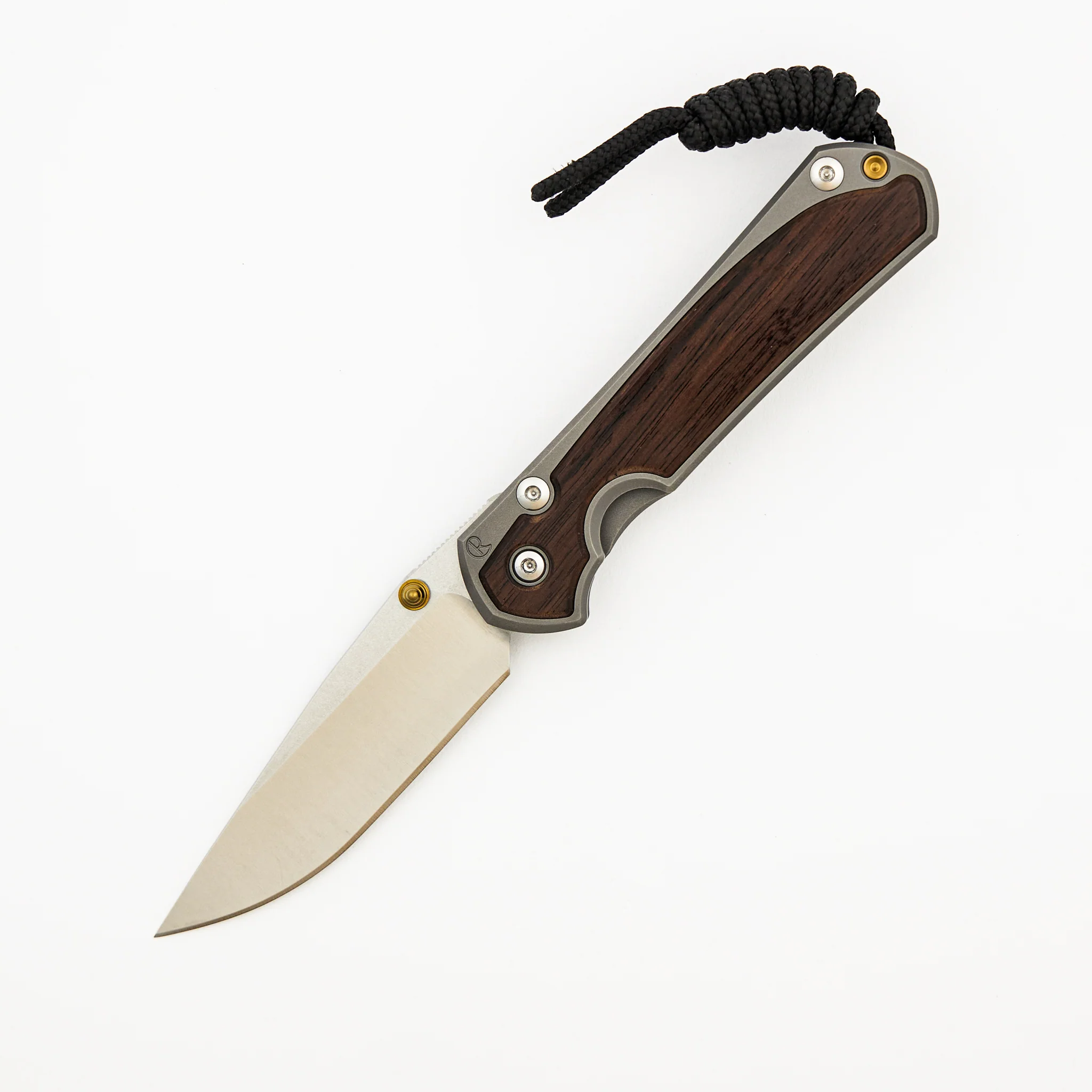 Small Sebenza 31 - Macassar Ebony Inlay - Drop Point Polished CPM MagnaCut Blade - Gold Single Thumb Lug - Image 15