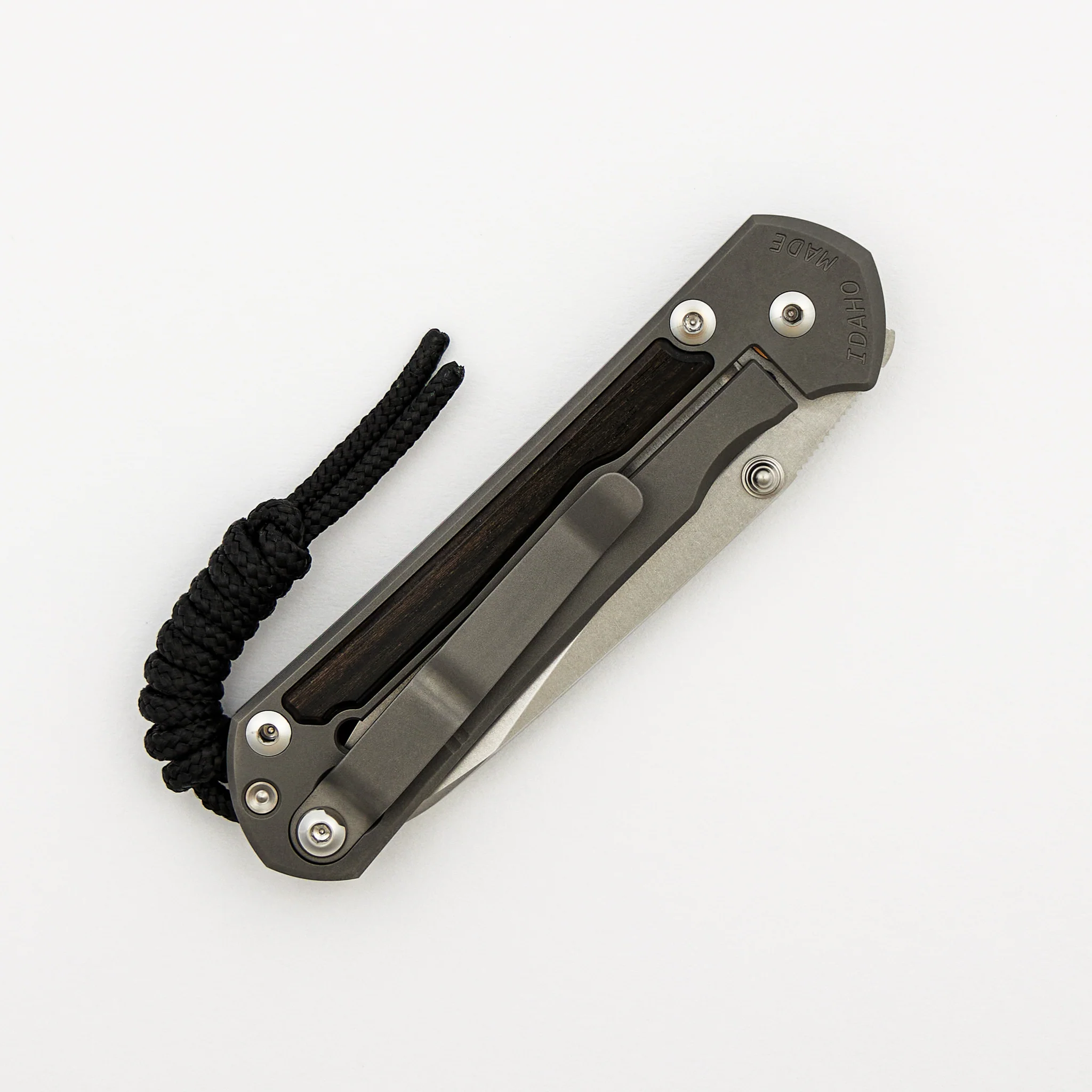 Small Sebenza 31 - Macassar Ebony Inlay - Insingo CPM MagnaCut Blade - Silver Double Thumb Lugs - Image 4