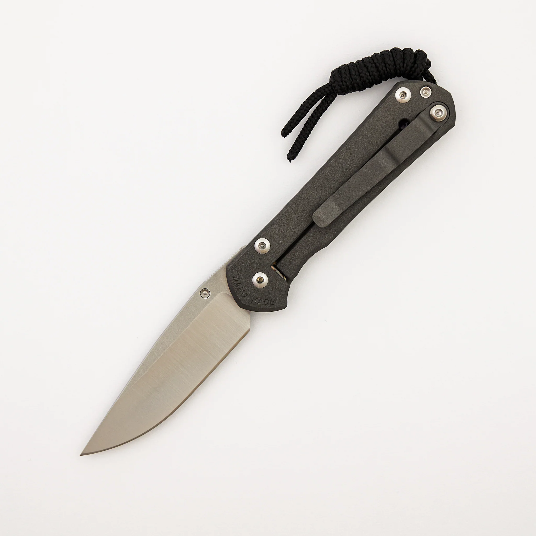 Small Sebenza 31 - Unique Graphic Left Handed - Drop Point CPM MagnaCut Blade - Amethyst - Silver Single Thumb Lug - Image 2
