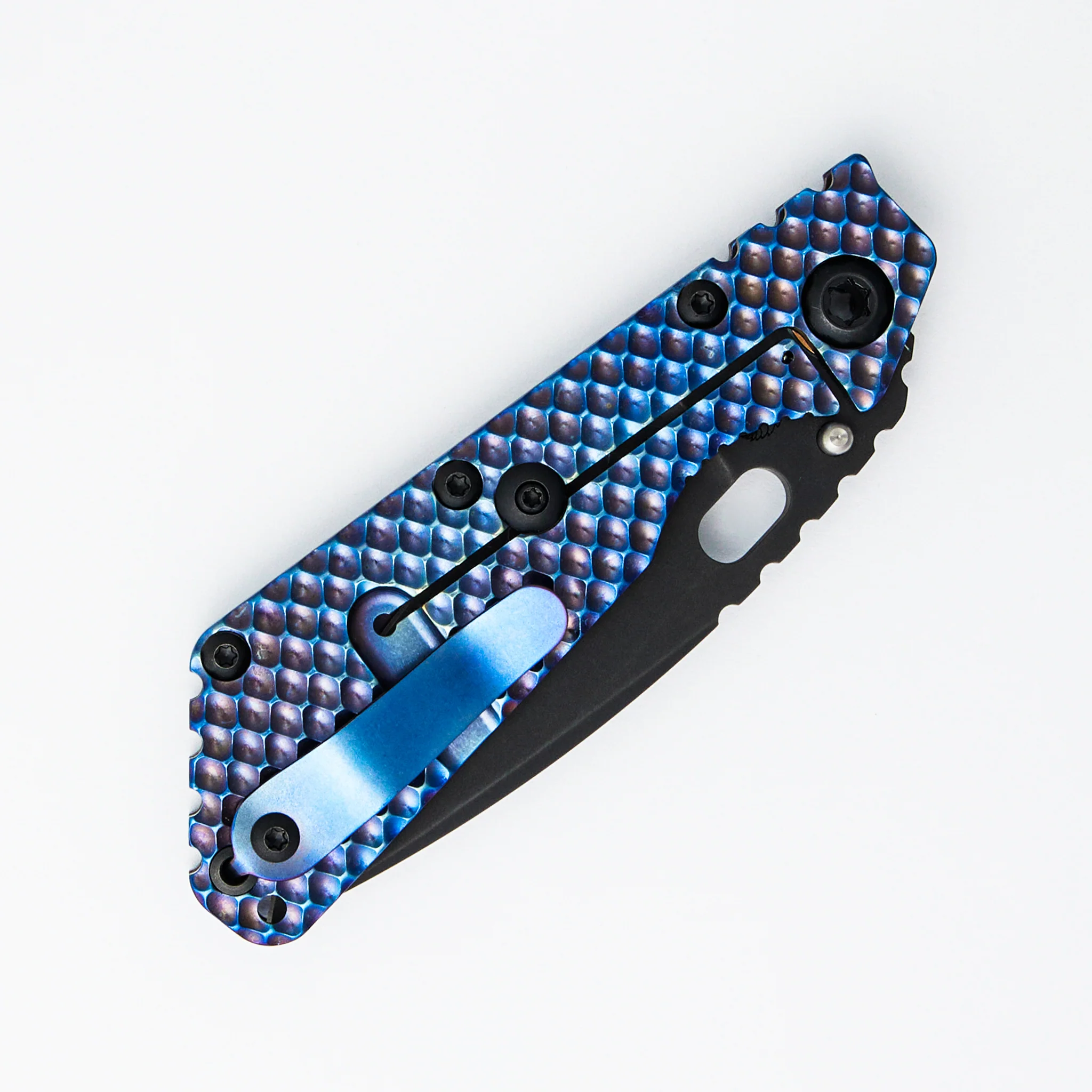 SMF DGG - Heat Colored Titanium Handle - Drop Point 20CV Blade - Image 4