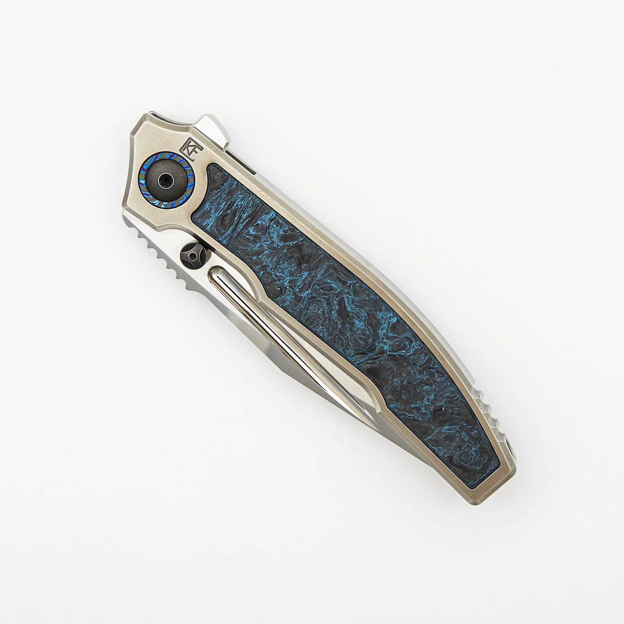 Snafu - Titanium/Carbon Fiber Handle - Mirror M398 Blade (Peter Rassenti Design) - Image 3