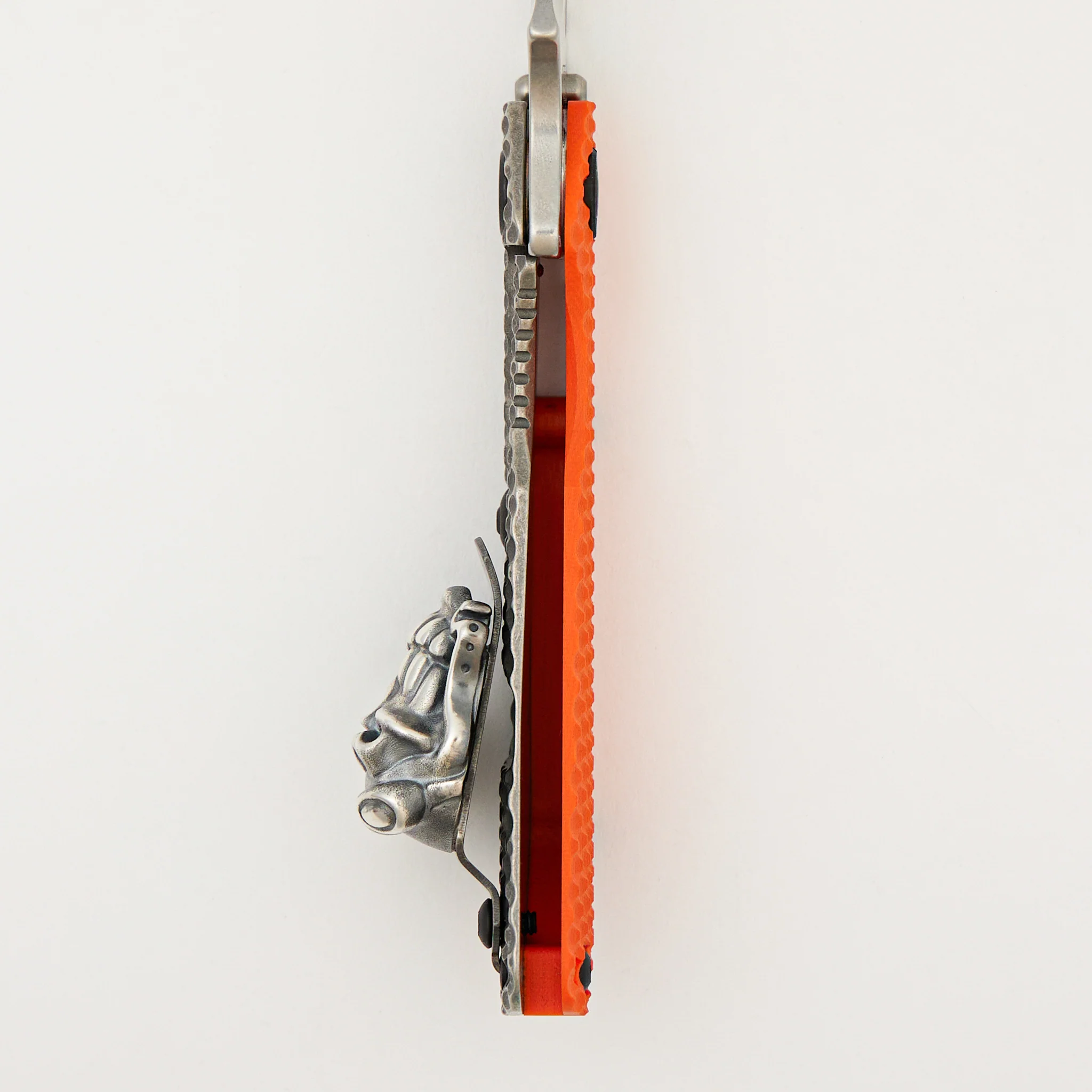 SNG DGG - Drop Point MagnaCut Blade - Titanium/Orange G10 Handle - Starlingear/Steel Flame Collaboration Gooner Clip - Image 6