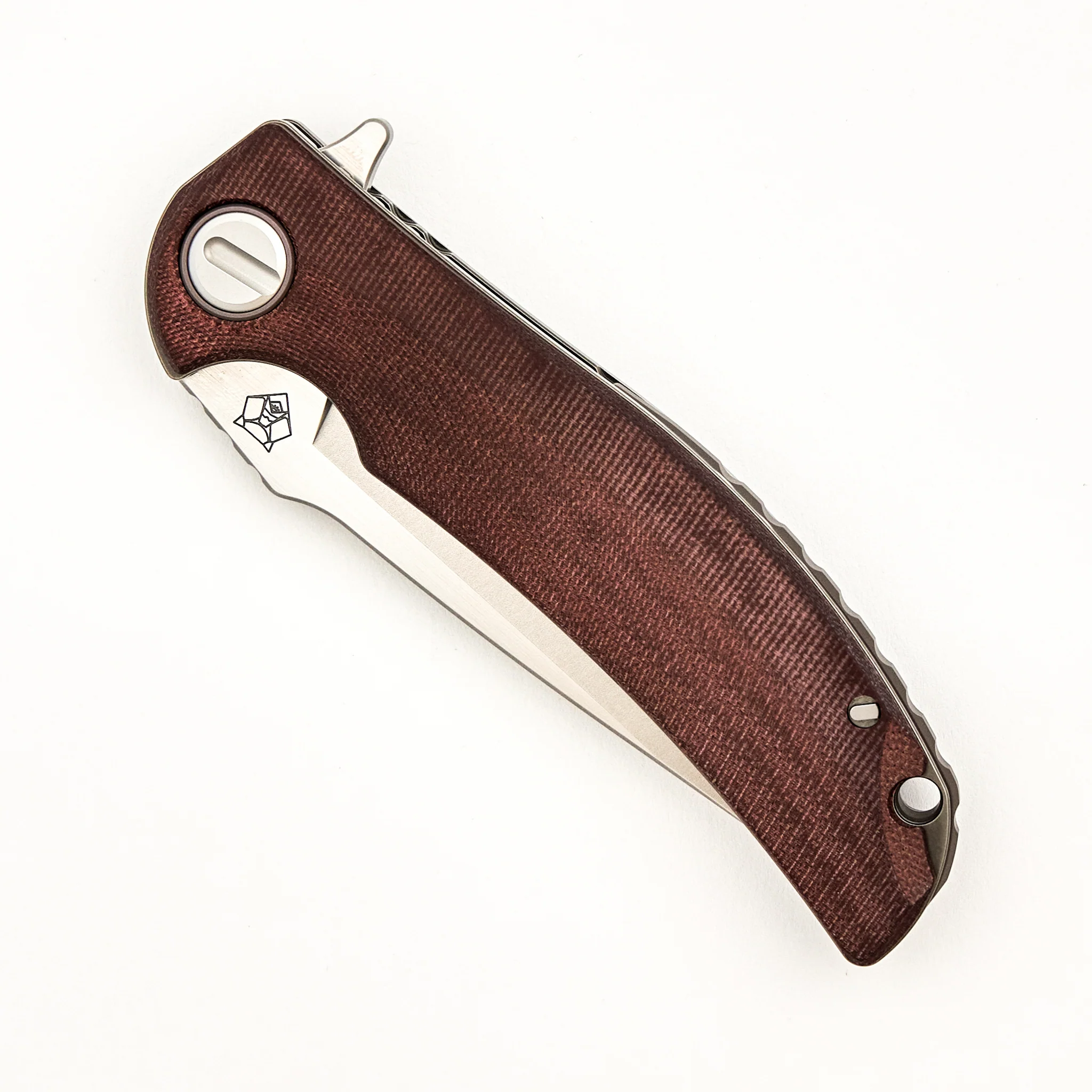 Soft Overkill - M398 Blade - Maroon Canvas Micarta Handle - RBS (RJ Martin Design) - Image 3