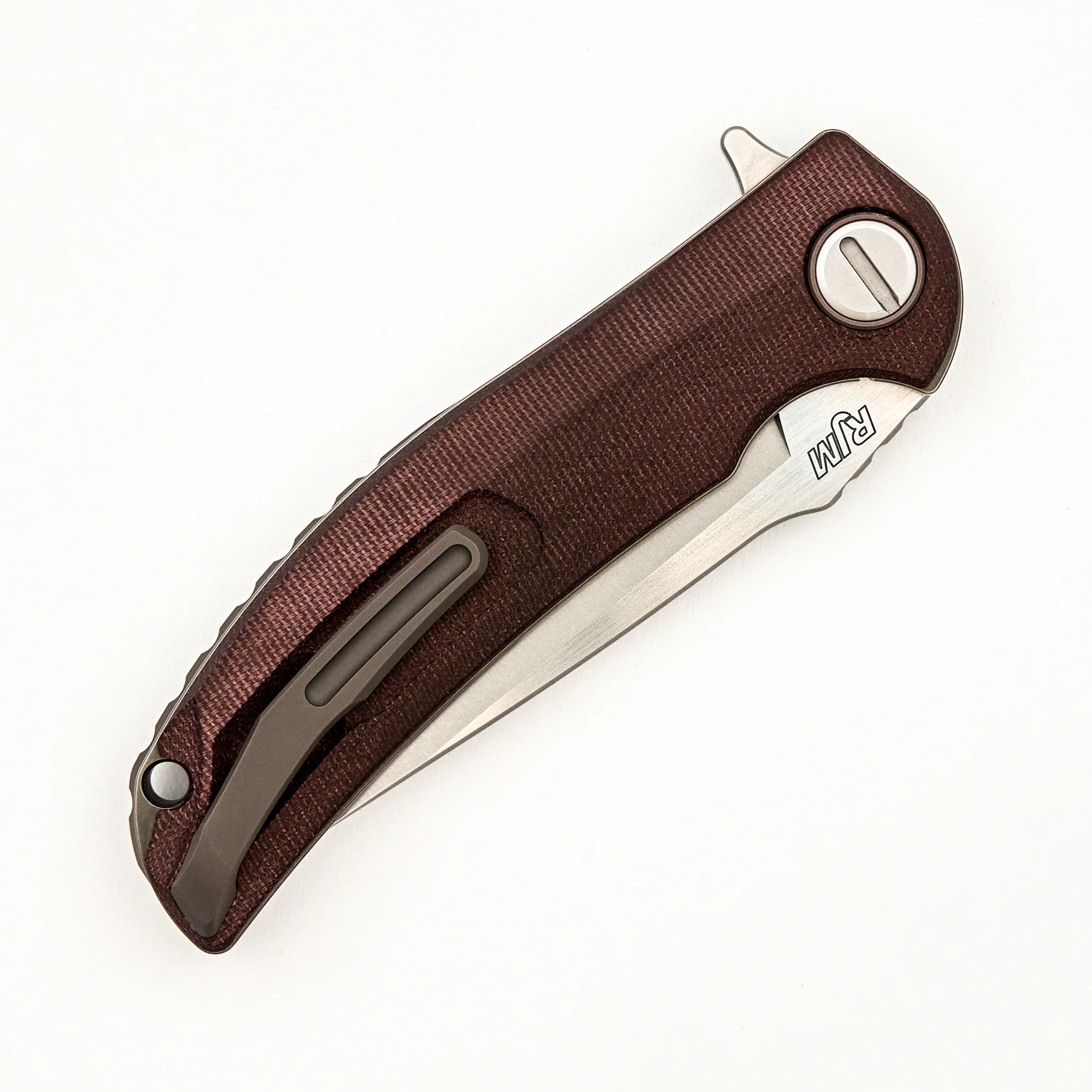Soft Overkill - M398 Blade - Maroon Canvas Micarta Handle - RBS (RJ Martin Design) - Image 4