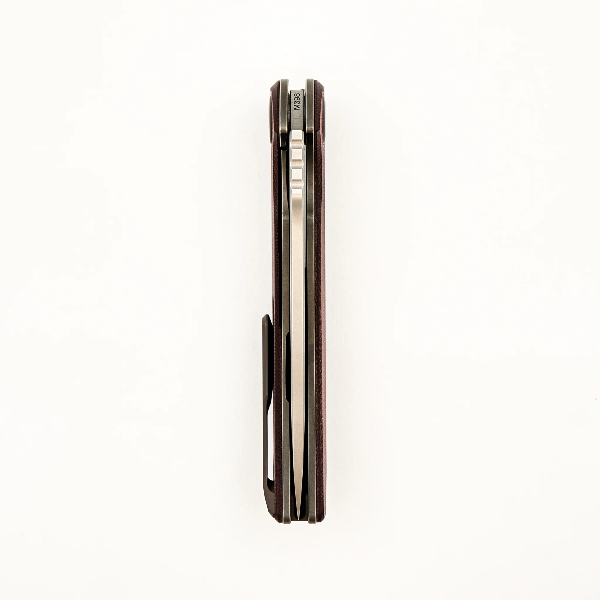 Soft Overkill - M398 Blade - Maroon Canvas Micarta Handle - RBS (RJ Martin Design) - Image 5