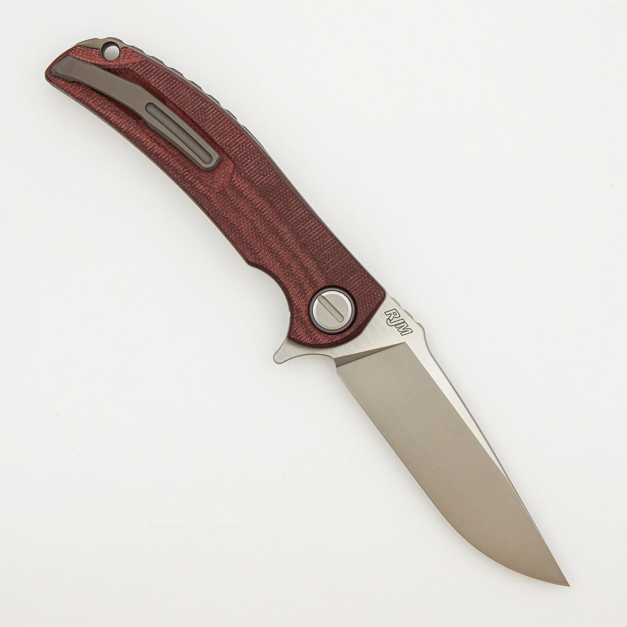 Soft Overkill - M398 Blade - Maroon Canvas Micarta Handle - RBS (RJ Martin Design) - Image 2