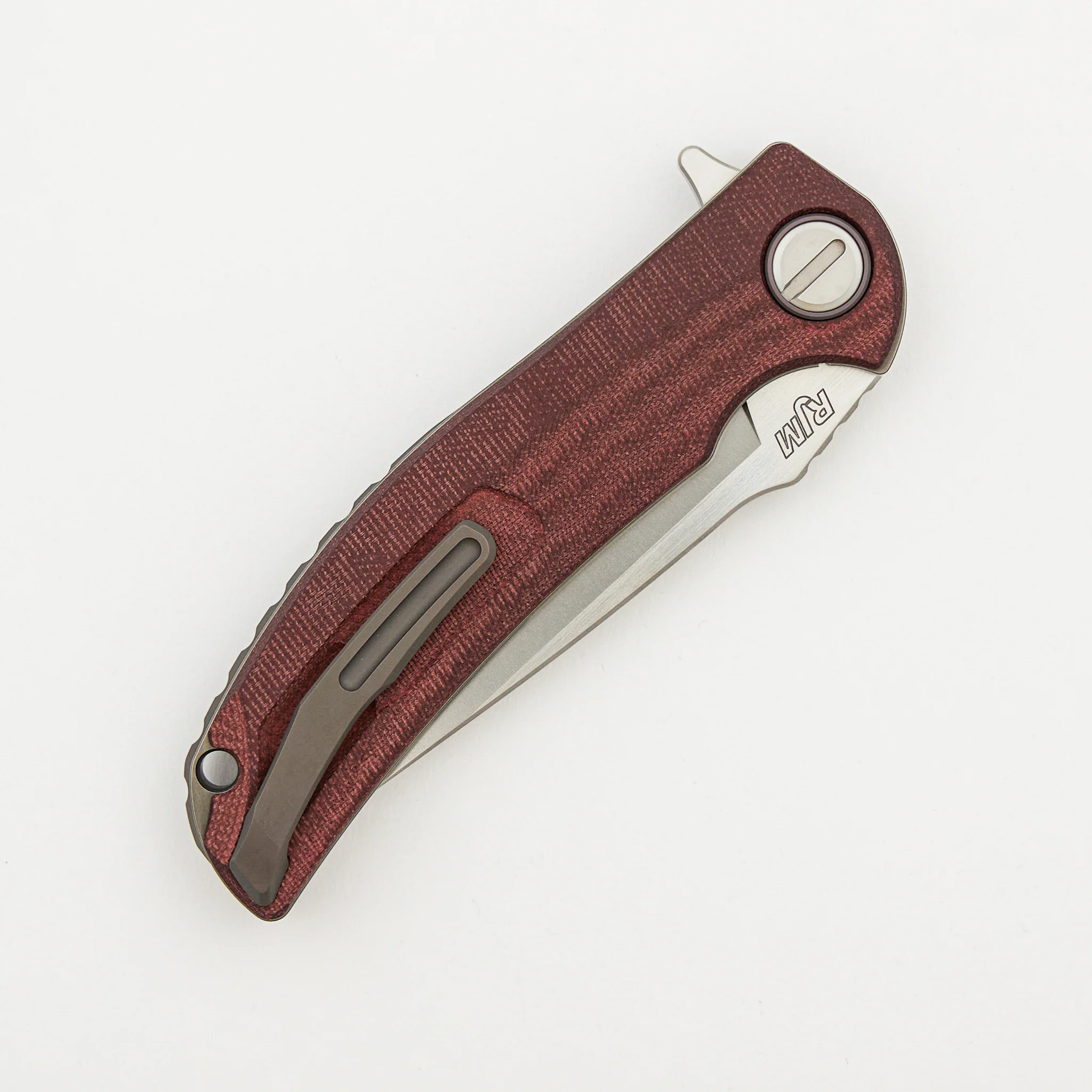 Soft Overkill - M398 Blade - Maroon Canvas Micarta Handle - RBS (RJ Martin Design) - Image 4