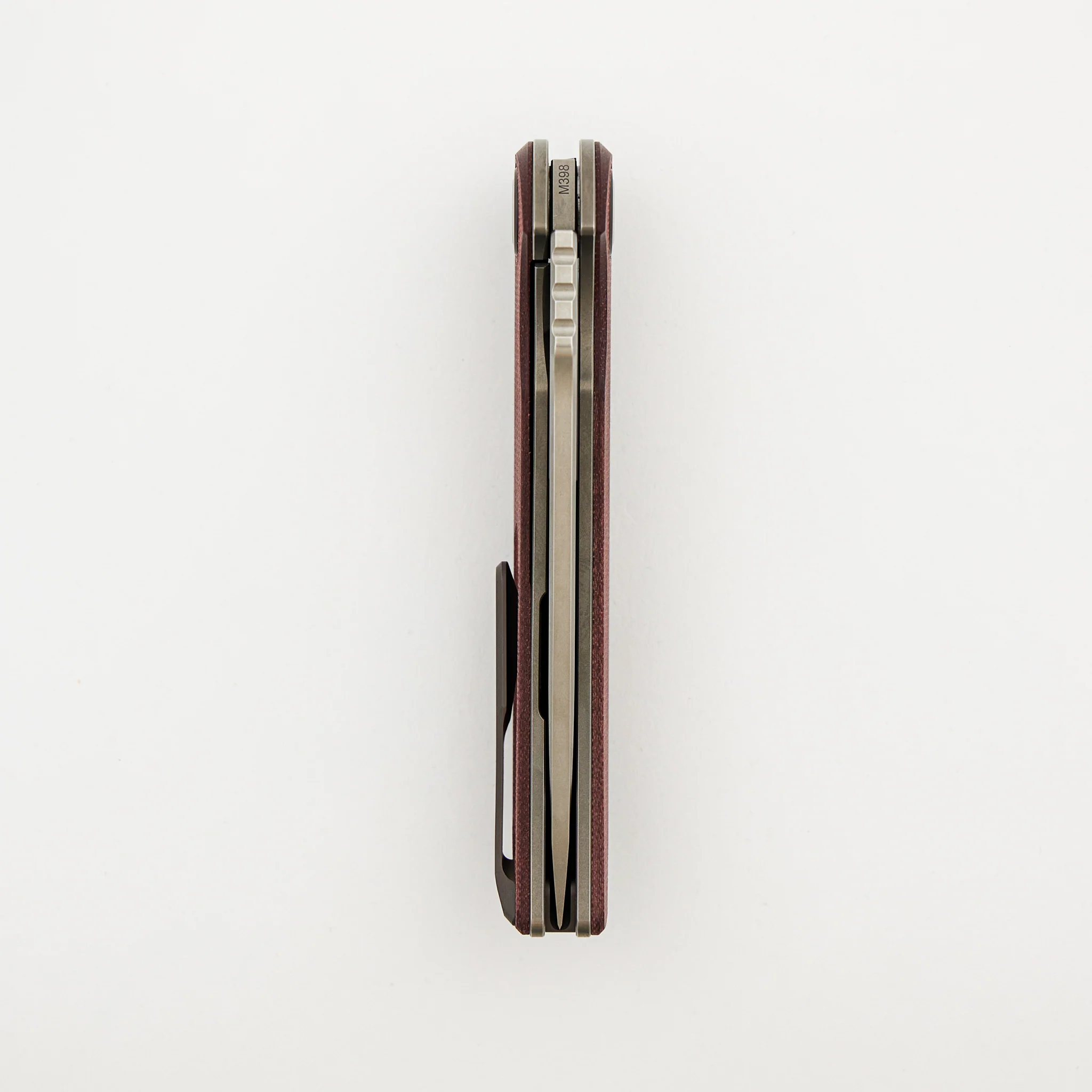 Soft Overkill - M398 Blade - Maroon Canvas Micarta Handle - RBS (RJ Martin Design) - Image 5