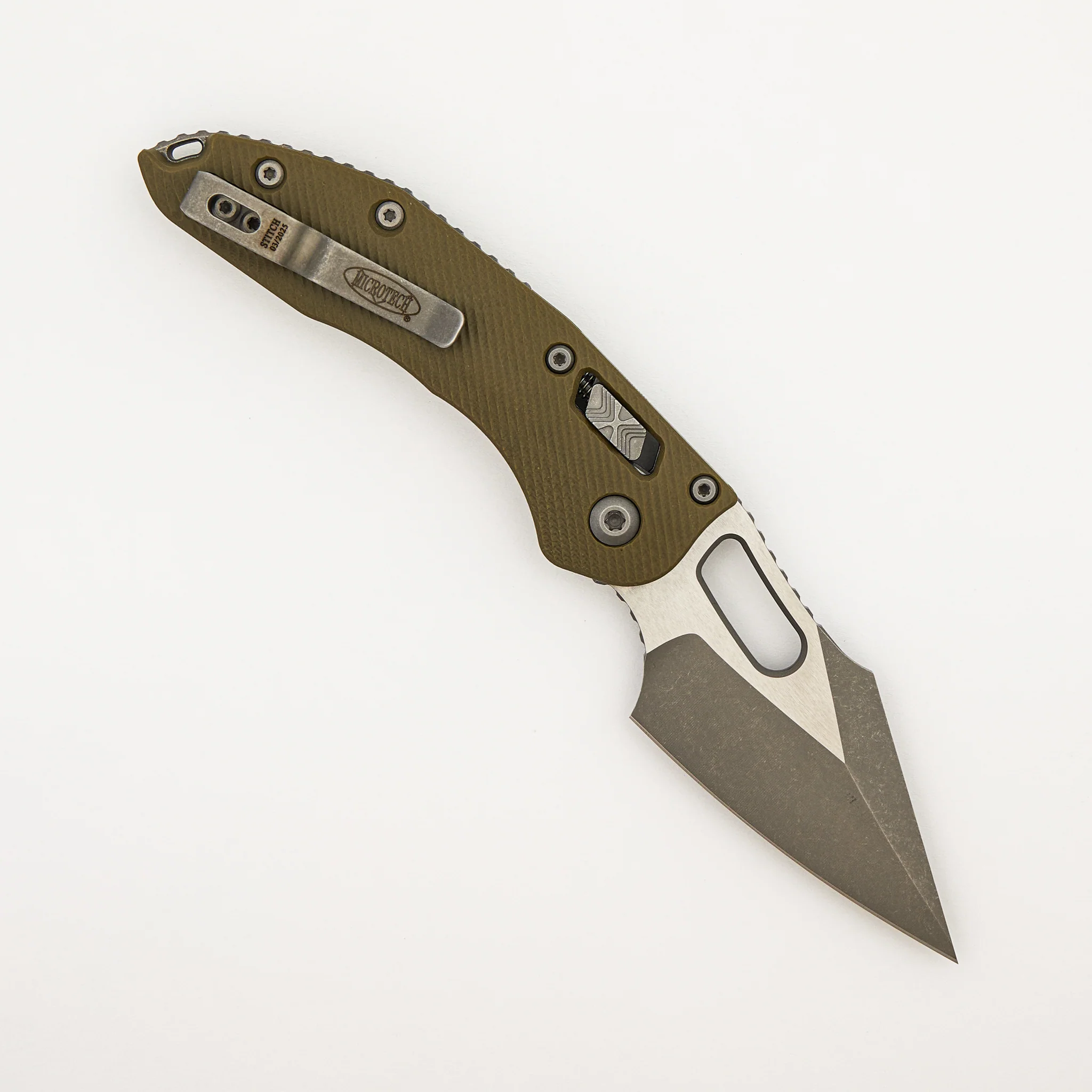 Stitch - RAM-LOK S/E Fluted G-10 OD Green Apocalyptic Standard 169RL-10 APFLGTOD (Borka Blades Design) - Image 2