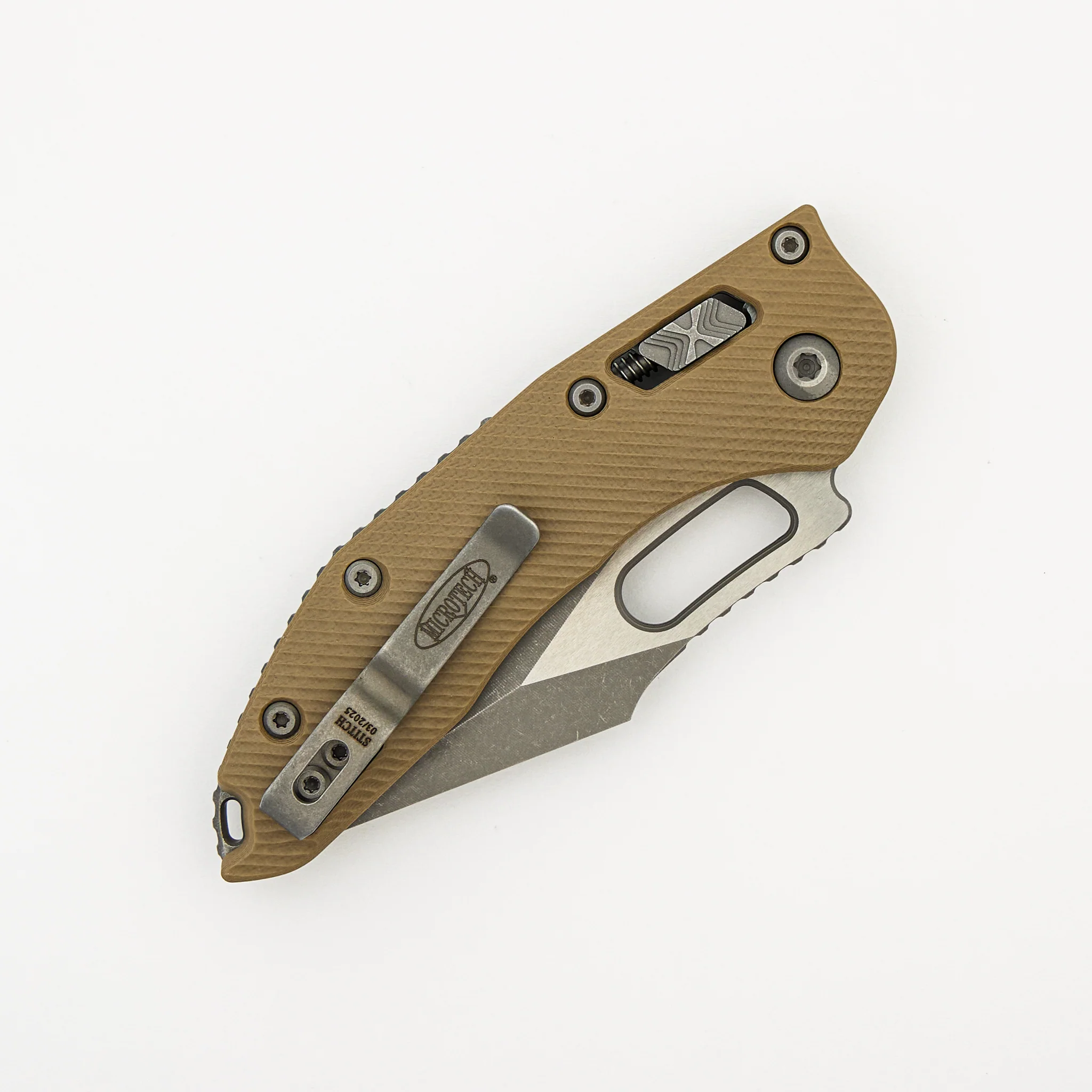 Stitch - RAM-LOK S/E Fluted G-10 Tan Apocalyptic Standard 169RL-10 APFLGTTA (Borka Blades Design) - Image 4