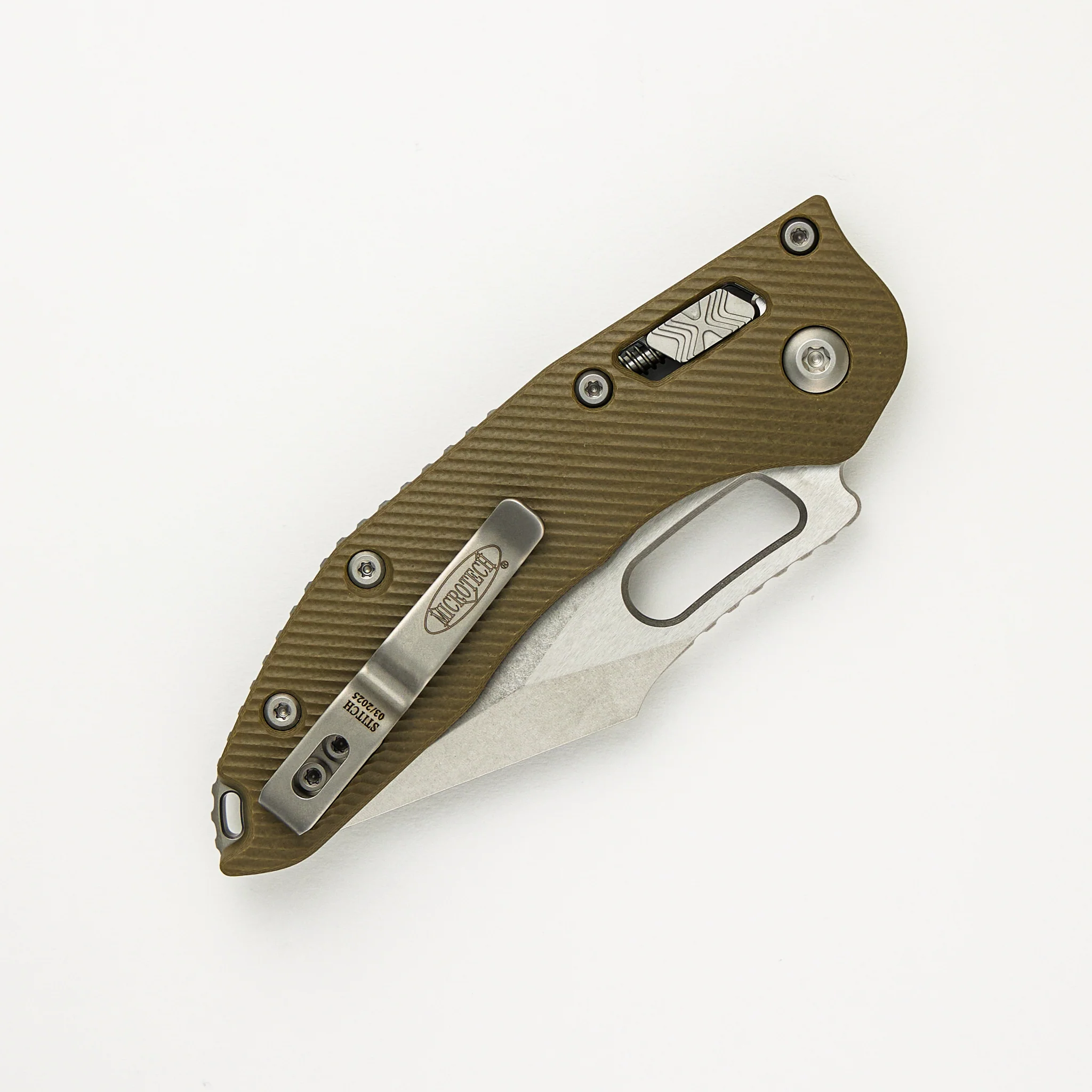 Stitch – RAM-LOK S/E Fluted G10 OD Green Stonewash Partial Serrated 169RL-11FLGTOD (Borka Blades Design) - Image 4