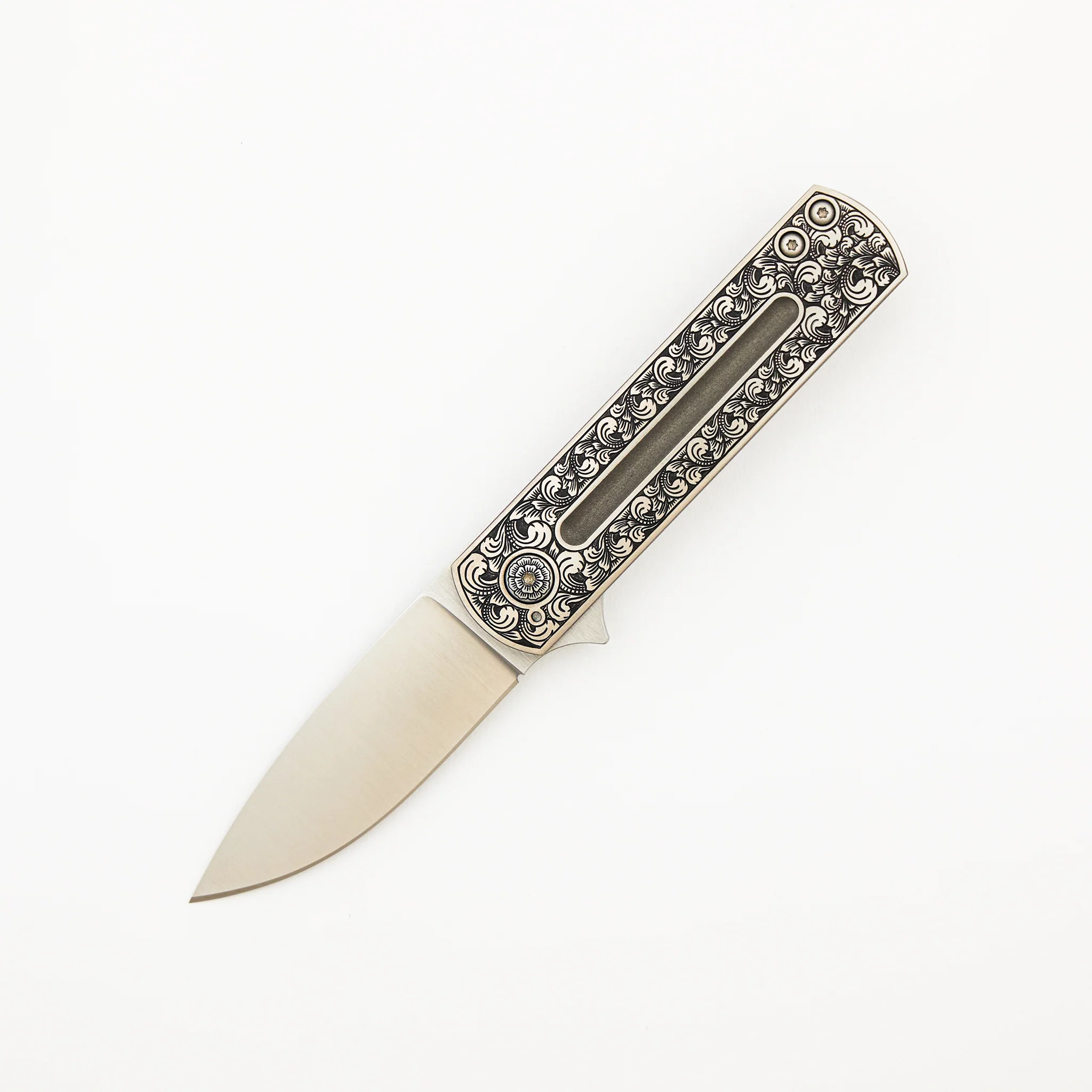 Stubby EZC Flipper - Bruce Shaw Engraved Handle