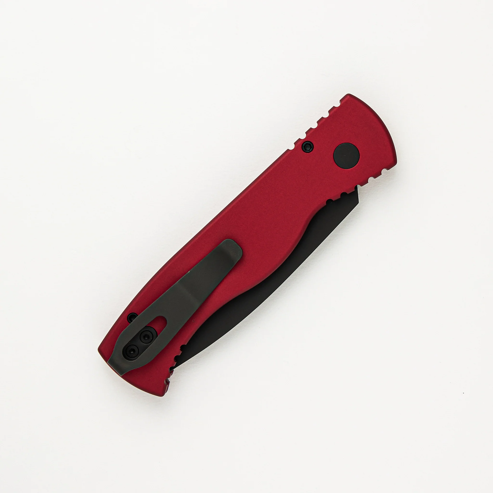 Tactical Response 2 Auto - Solid Red Aluminum Handle - DLC Black MagnaCut Blade - T203-RED - Image 4